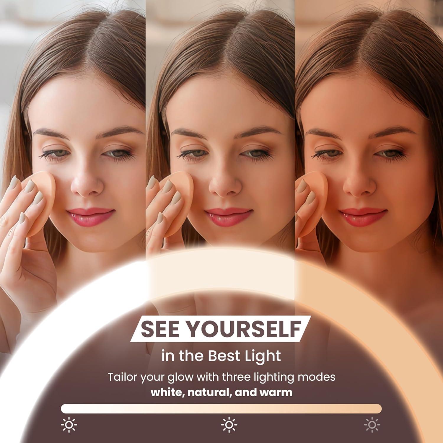 Espejo de Maquillaje LED Glowden 40.6 cm 1X/10X Ajustable