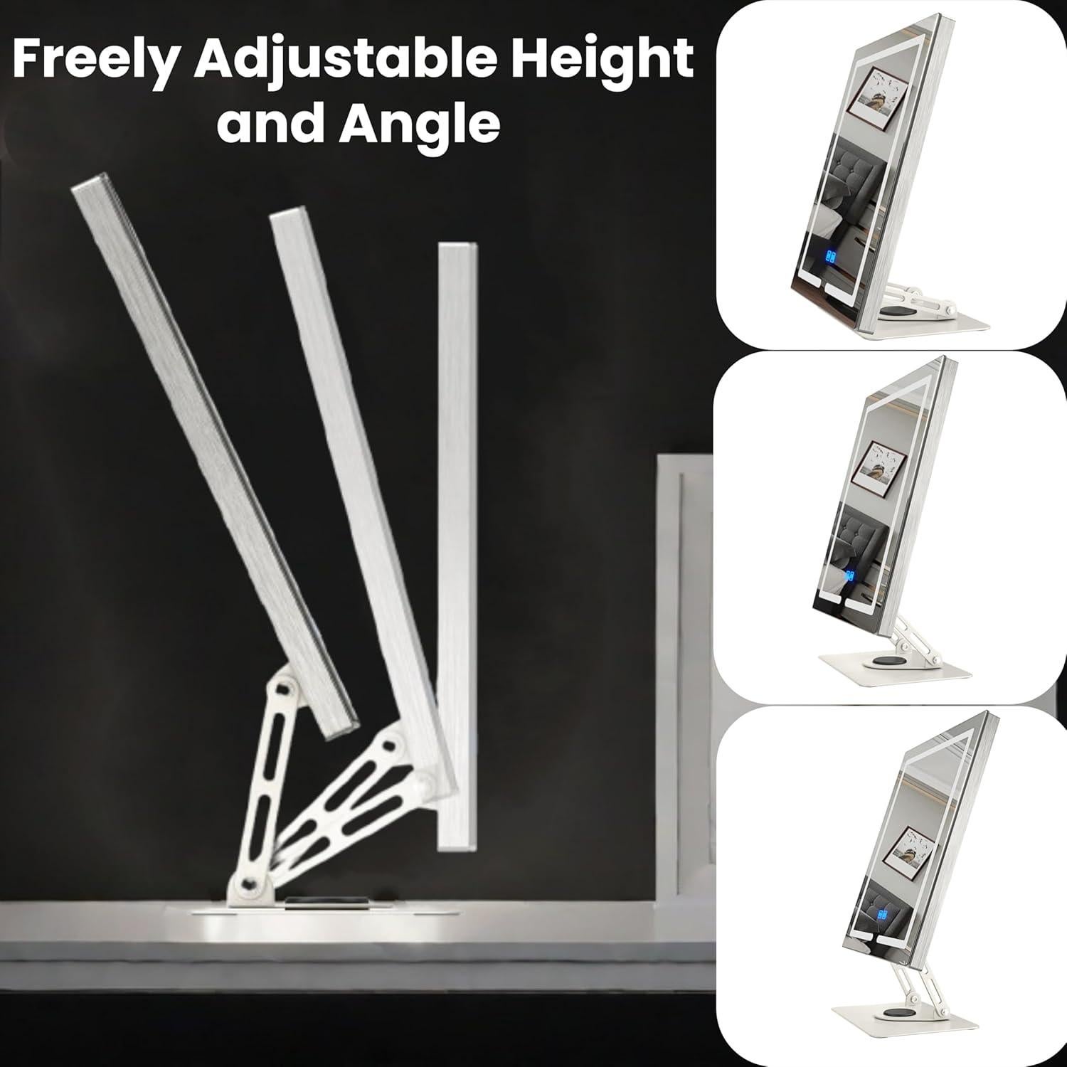 Espejo de Maquillaje Iluminado Genérico 5X Ajustable 360° Plata