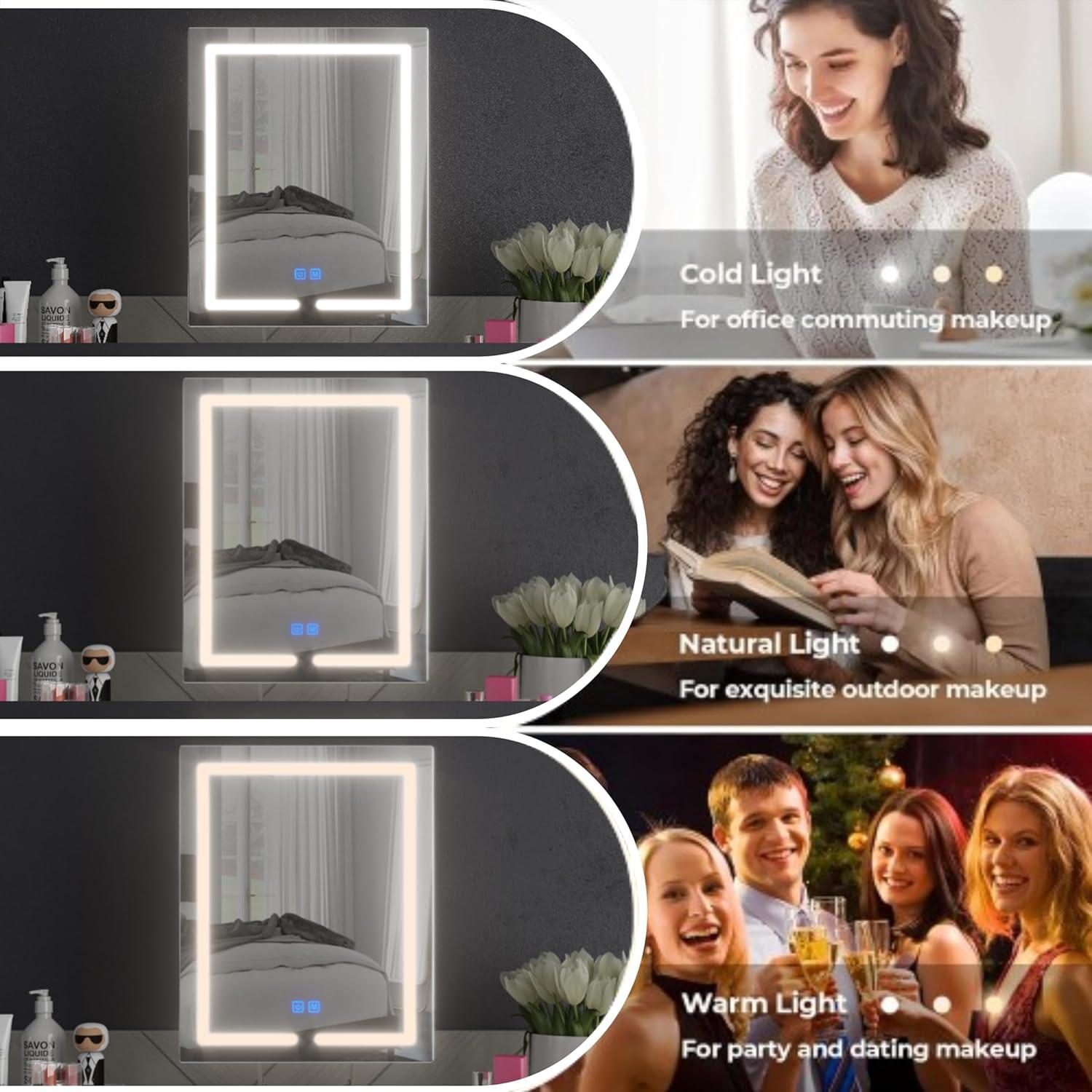 Espejo de Maquillaje Iluminado Genérico 5X Ajustable 360° Plata