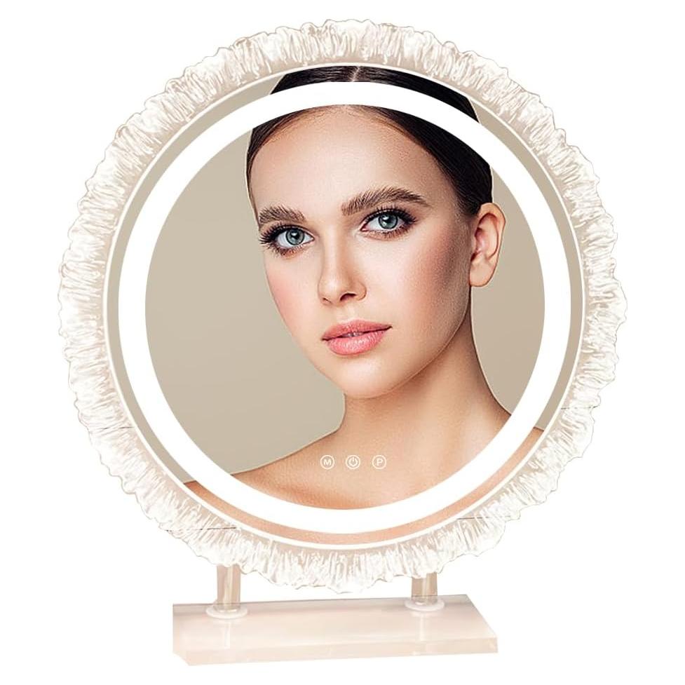 Espejo de tocador iluminado Rtajdos 60x53 cm LED 3 modos