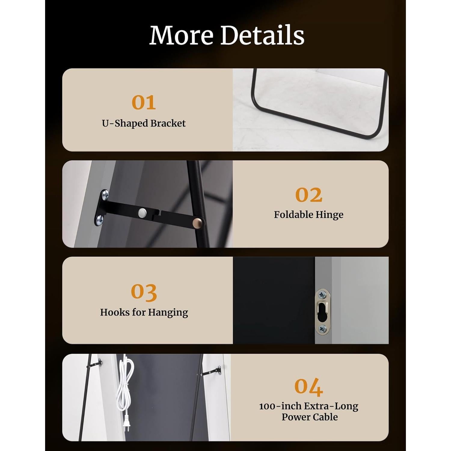 Espejo de Cuerpo Entero LDB_BUILDING 152.4x40.6cm con Luz LED