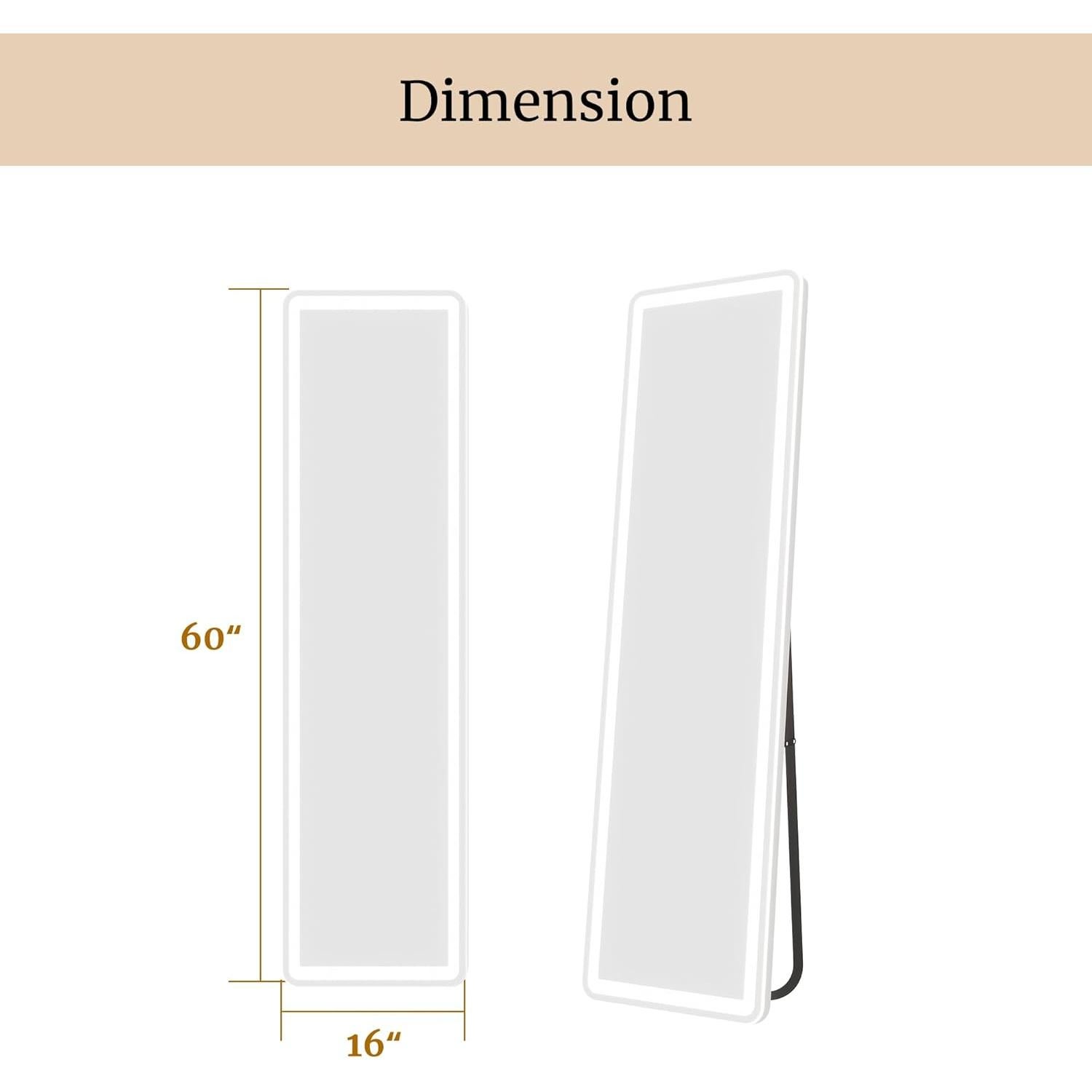 Espejo de Cuerpo Entero LDB_BUILDING 152.4x40.6cm con Luz LED