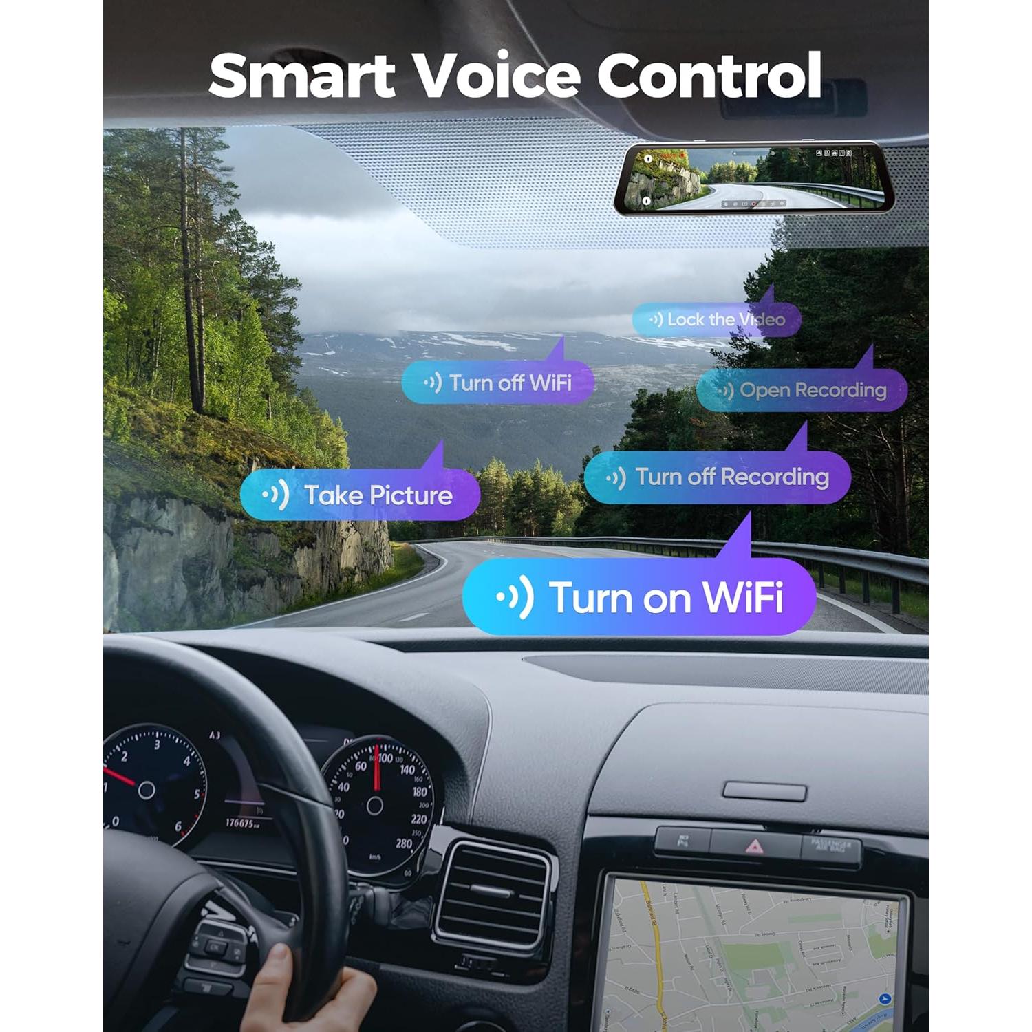 Cámara de Espejo Dash LINGDU LD4K 4K UHD + 2.5K Trasera