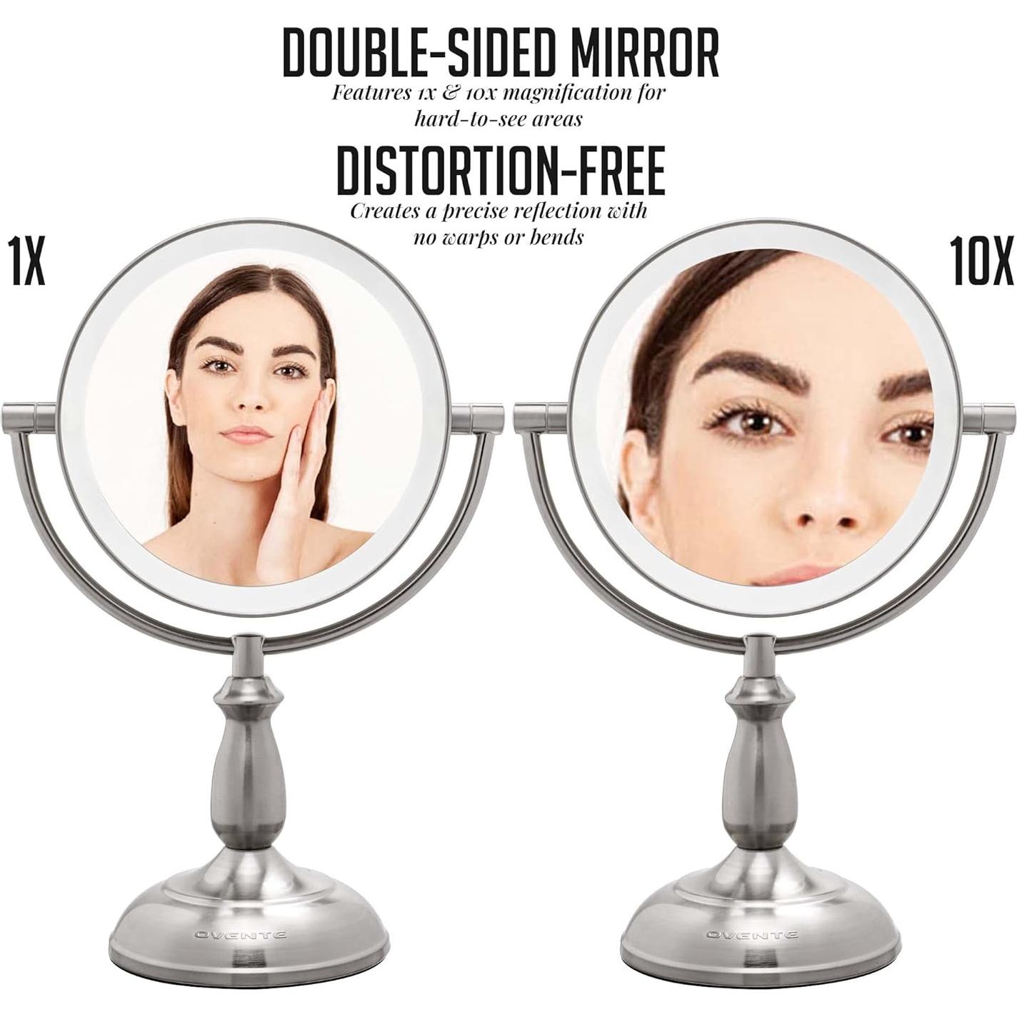 Espejo de Maquillaje OVENTE MPT751BR1X10X 8" Iluminado 1X/10X