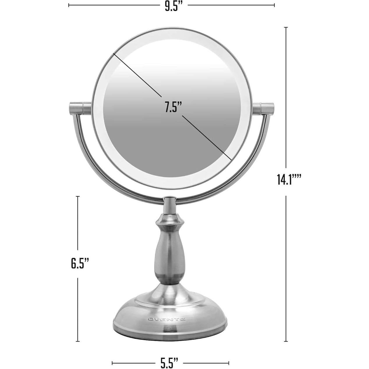 Espejo de Maquillaje OVENTE MPT751BR1X10X 8" Iluminado 1X/10X