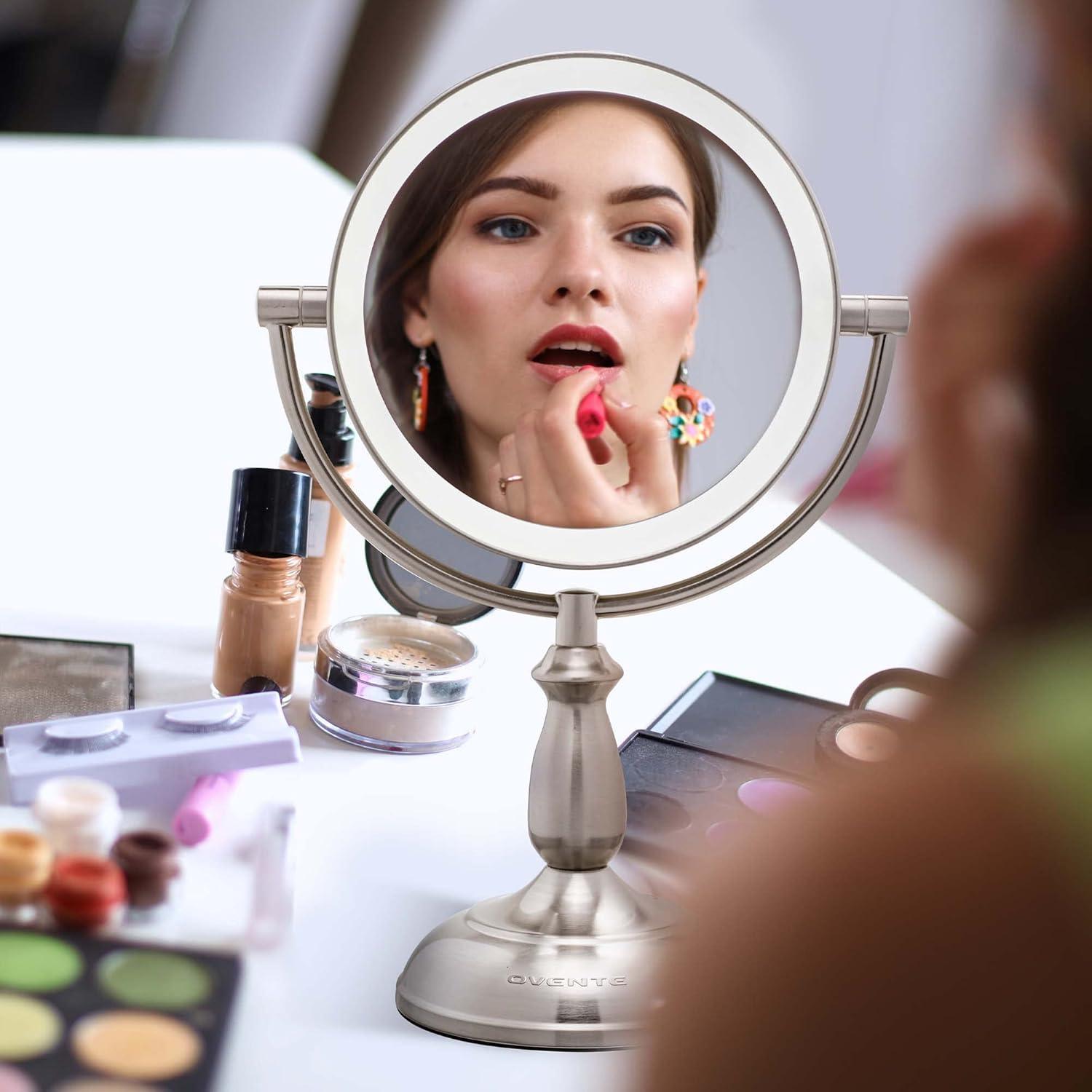 Espejo de Maquillaje OVENTE MPT751BR1X10X 8" Iluminado 1X/10X