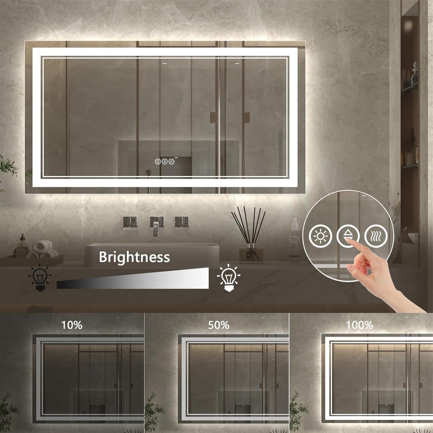 Espejo Iluminado ExBrite 139.7x76.2 cm con Luces Dimmables