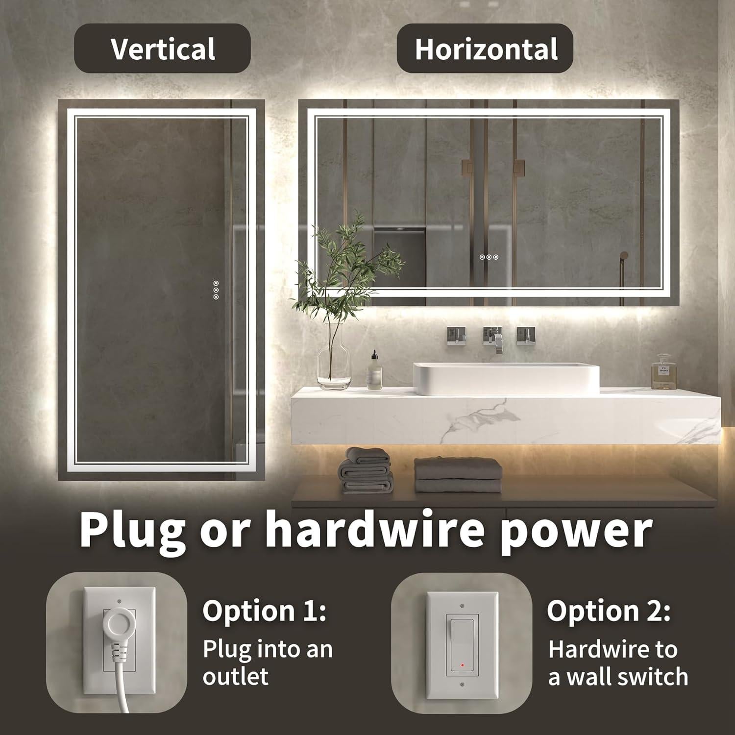 Espejo Iluminado ExBrite 139.7x76.2 cm con Luces Dimmables