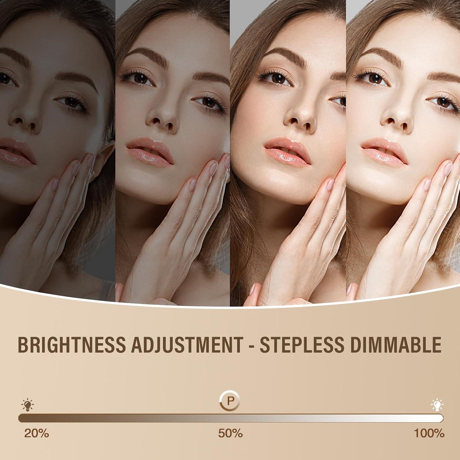 Espejo de tocador LED Halumao 60x80 cm con luz regulable