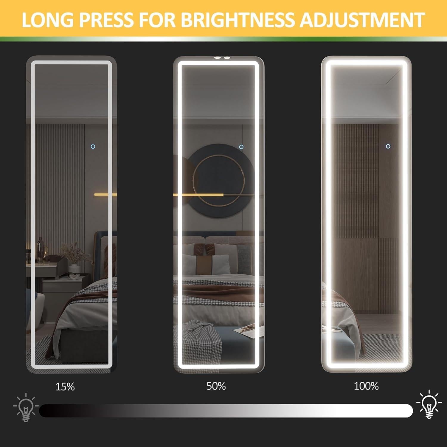 Espejo de Cuerpo Completo LVZORY con Luces LED 160x40.6 cm