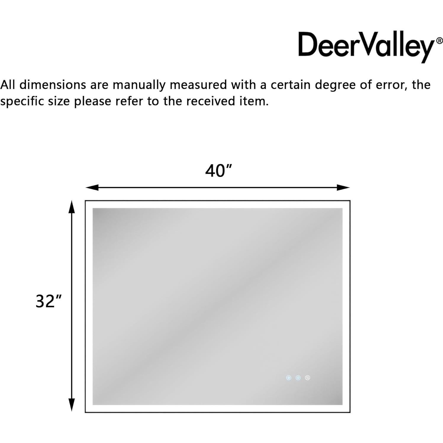 Espejo de Baño LED Deer Valley 101.6x81.3 cm con Anti-vaho
