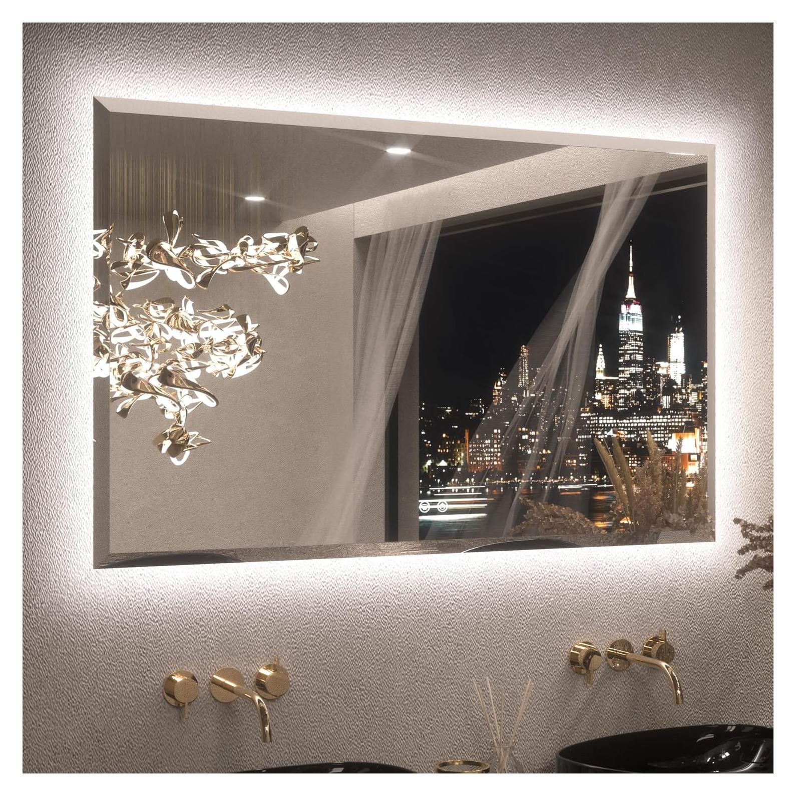 Espejo de Baño LED Keonjinn 76.2x121.9 cm Retroiluminado