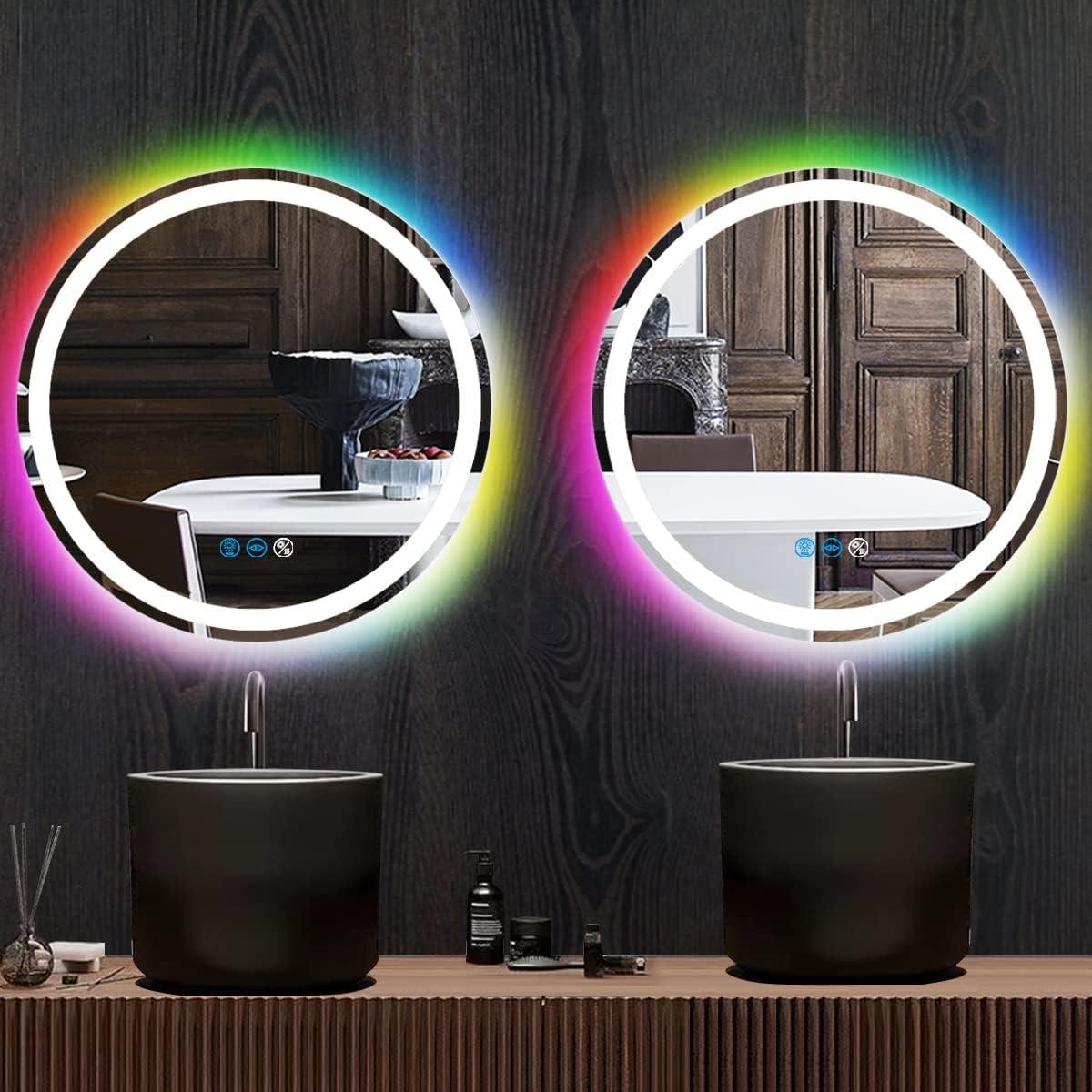 Espejo Redondo LED de Baño THEKLA 50.8 cm RGB Dimerizable