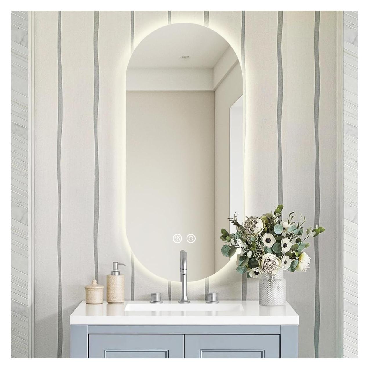 Espejo de Baño Ovalado Nolsia 91x61cm LED Anti-vaho