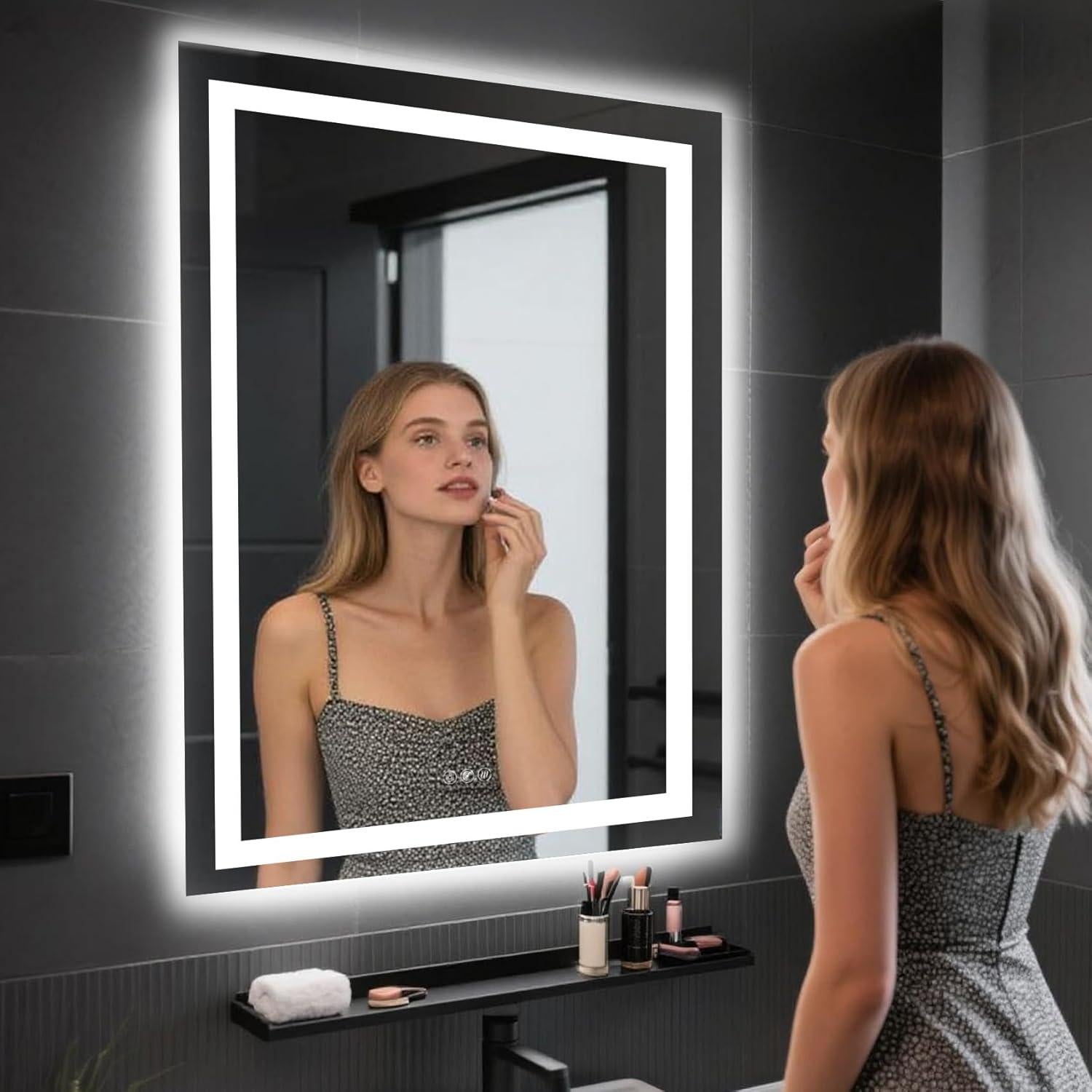 Espejo de baño LED BALUXCA 81x61 cm con anti-vaho y sensor
