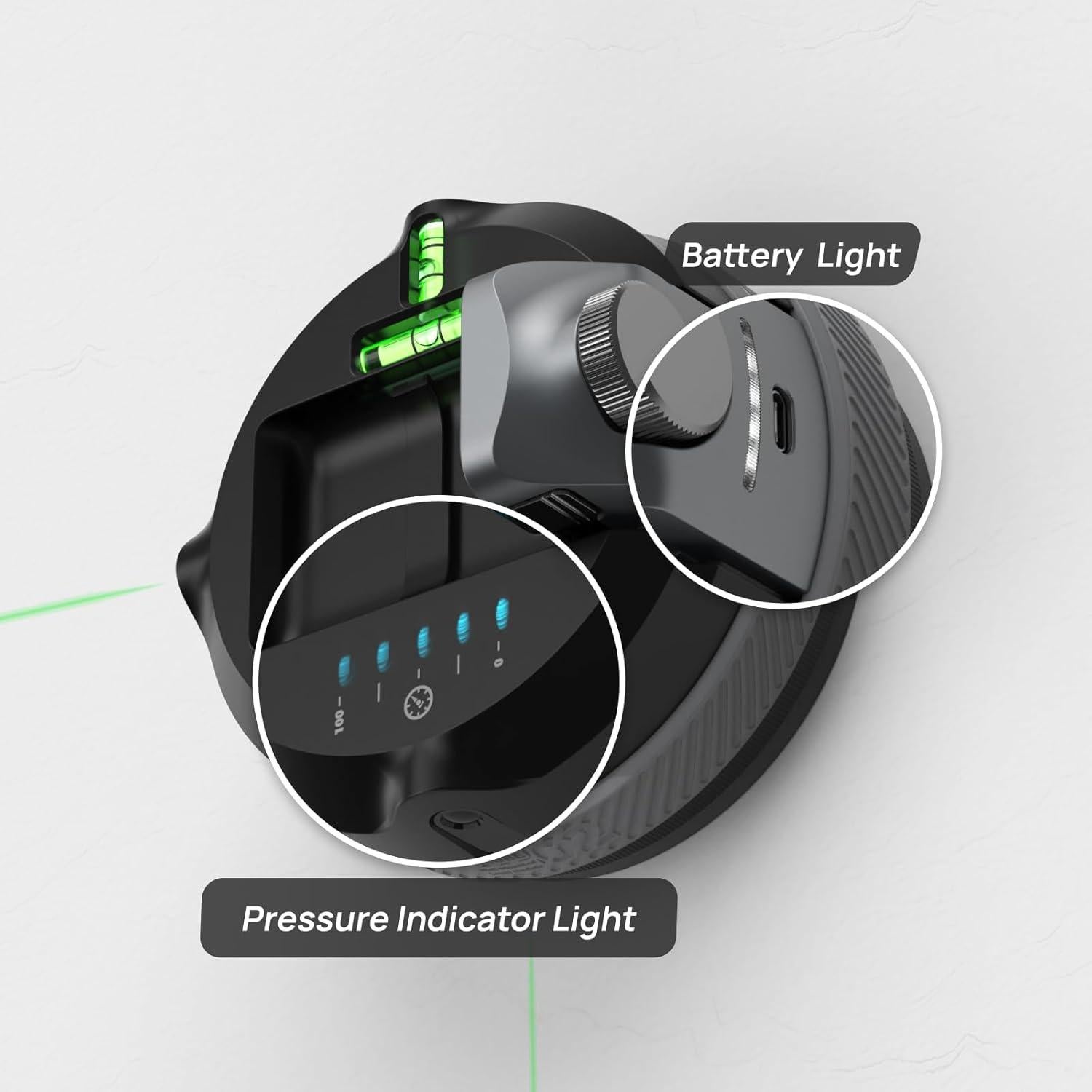 Nivel Láser HOZO M-Cube02 Verde, Base Rotativa 360°, 5kg