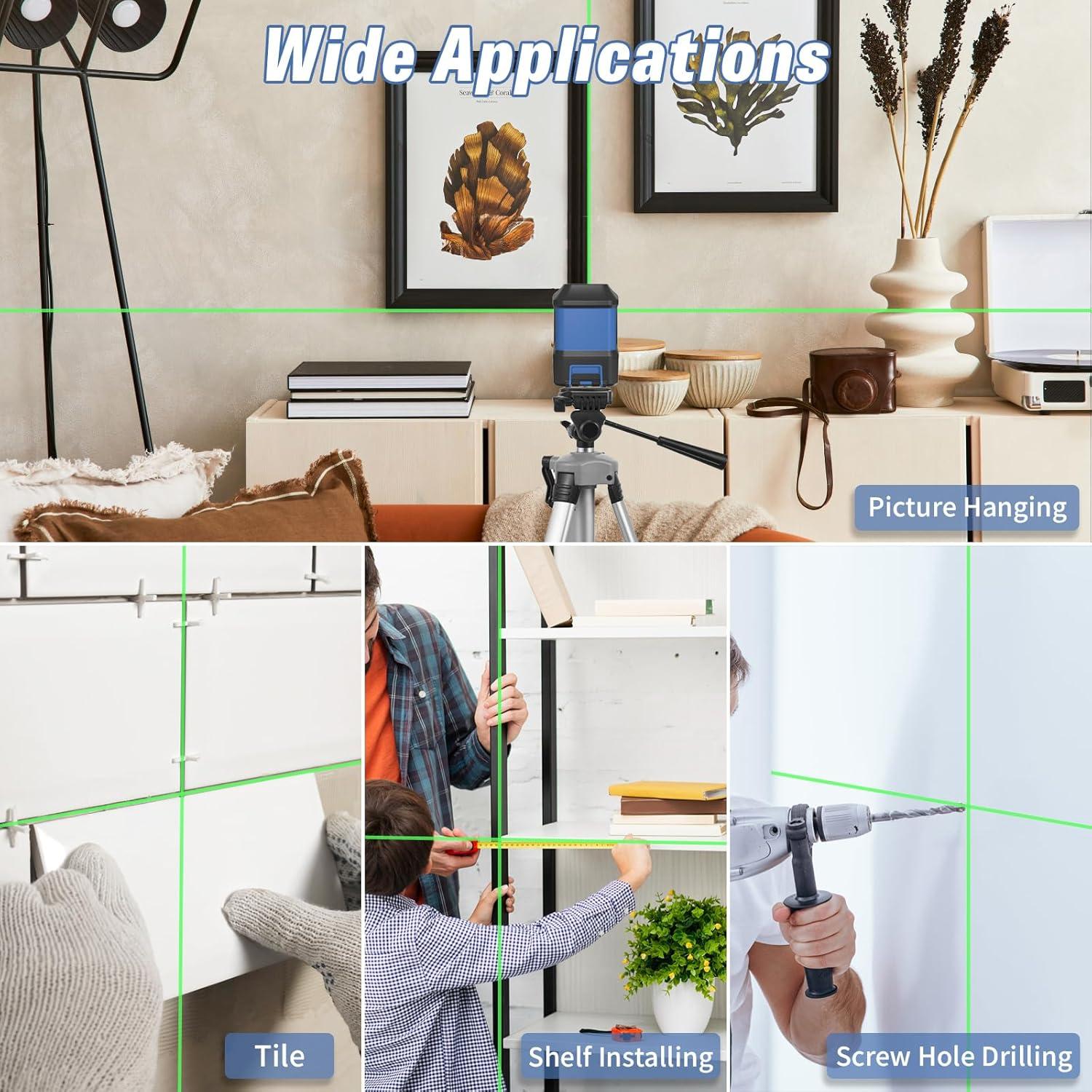 Nivel Láser Verde APOWER T04 30m Autonivelante para Construcción