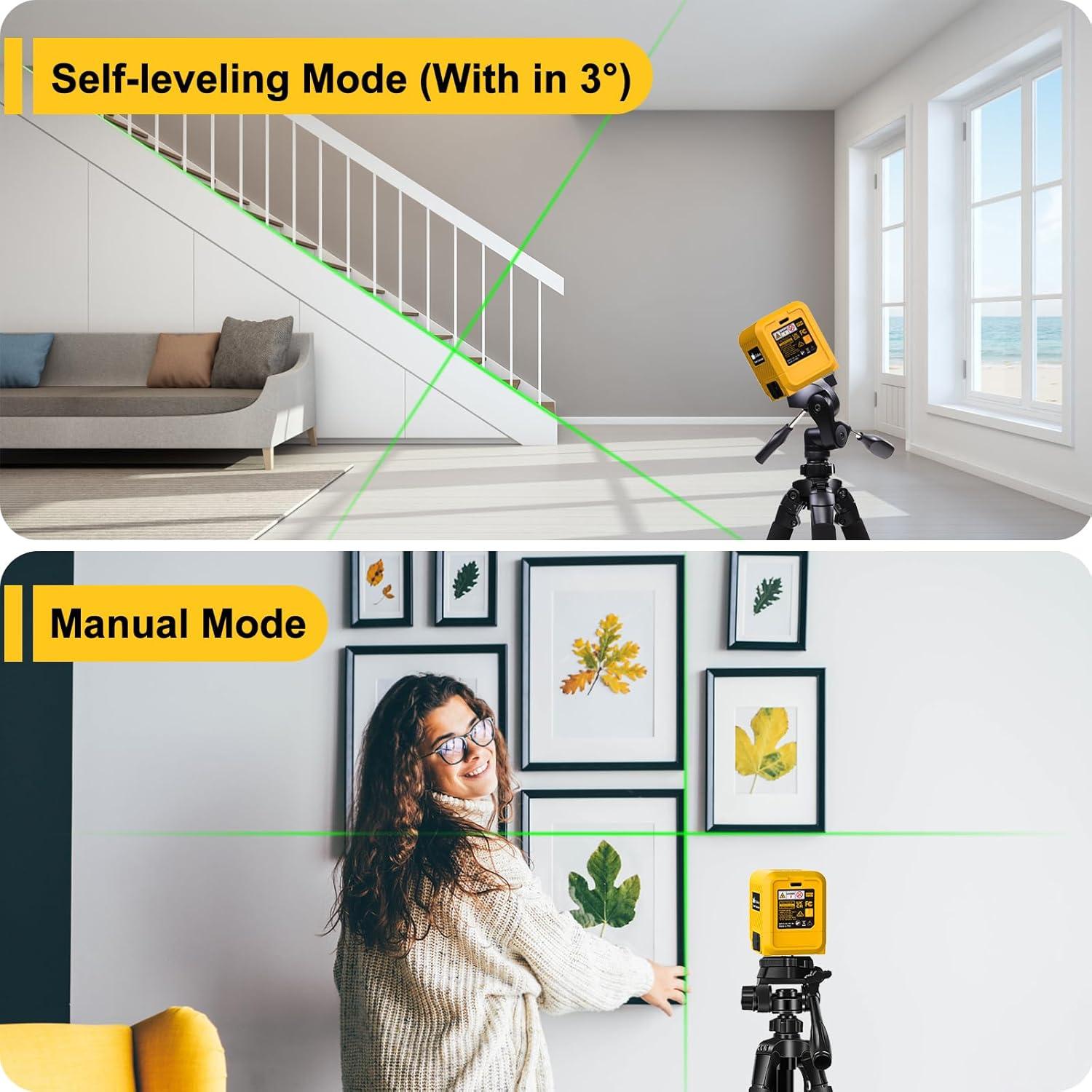 Nivel Láser Verde Autonivelante GloBest con Soporte Magnético