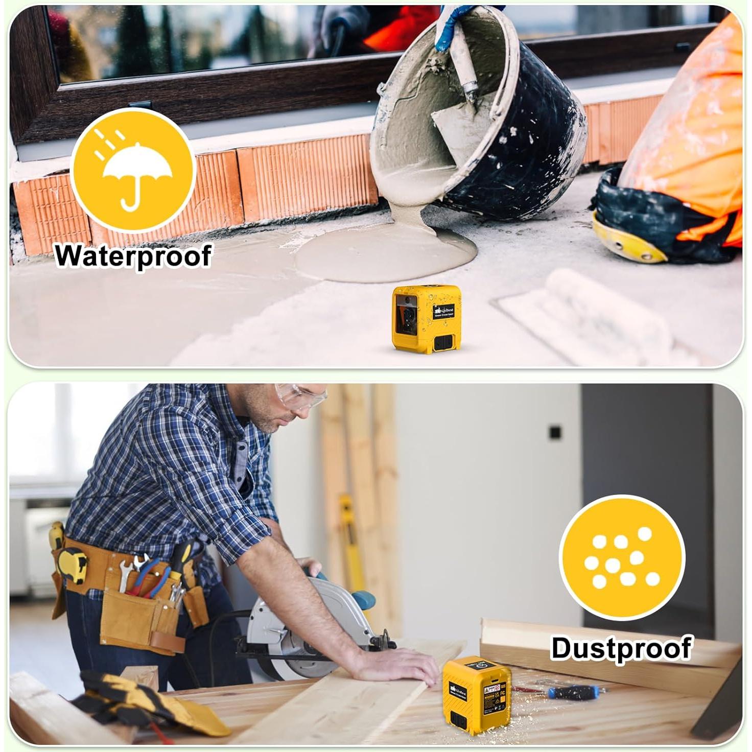 Nivel Láser Verde Autonivelante GloBest con Soporte Magnético