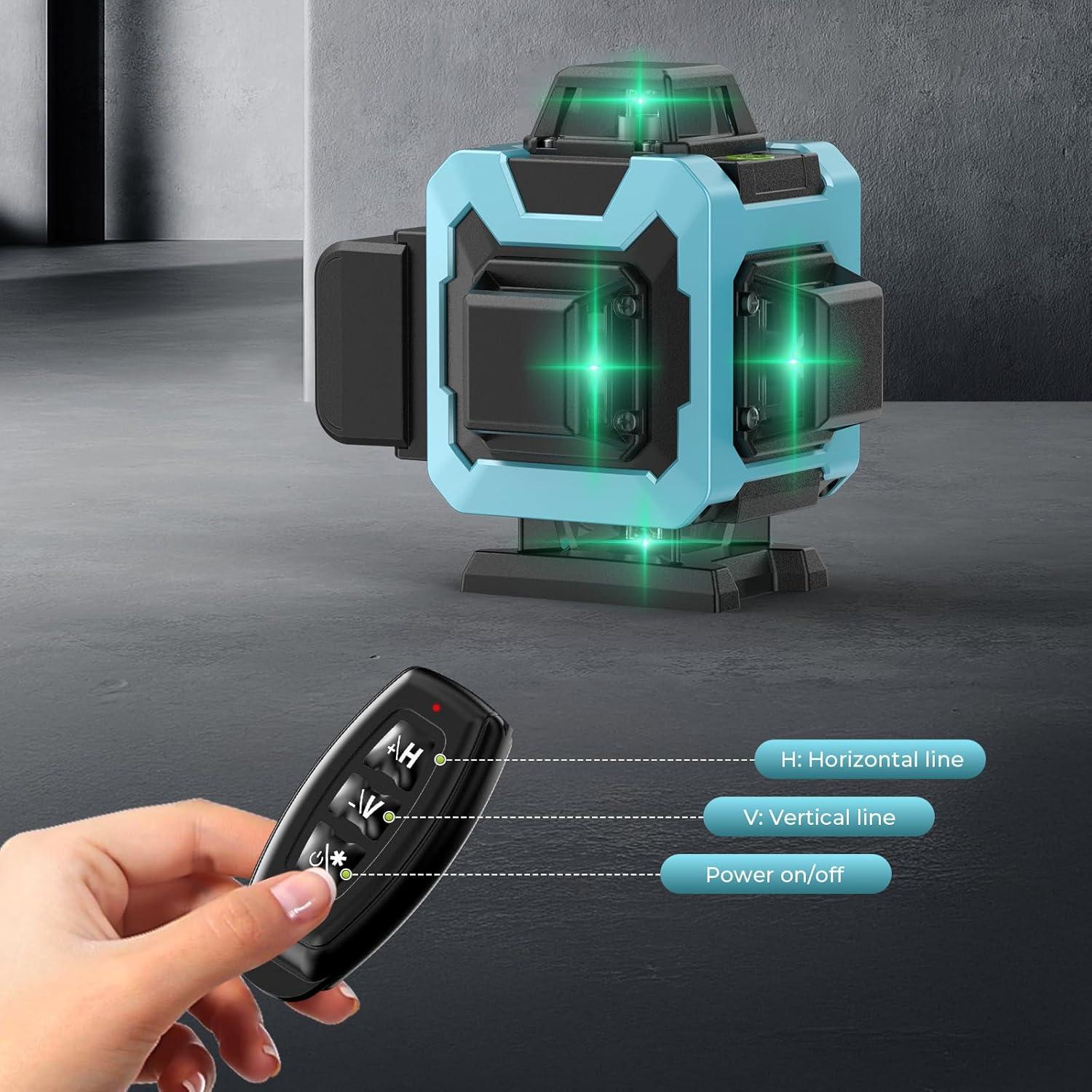 Nivel láser 4D auto nivelante ZyQiu 16 líneas 360° verde