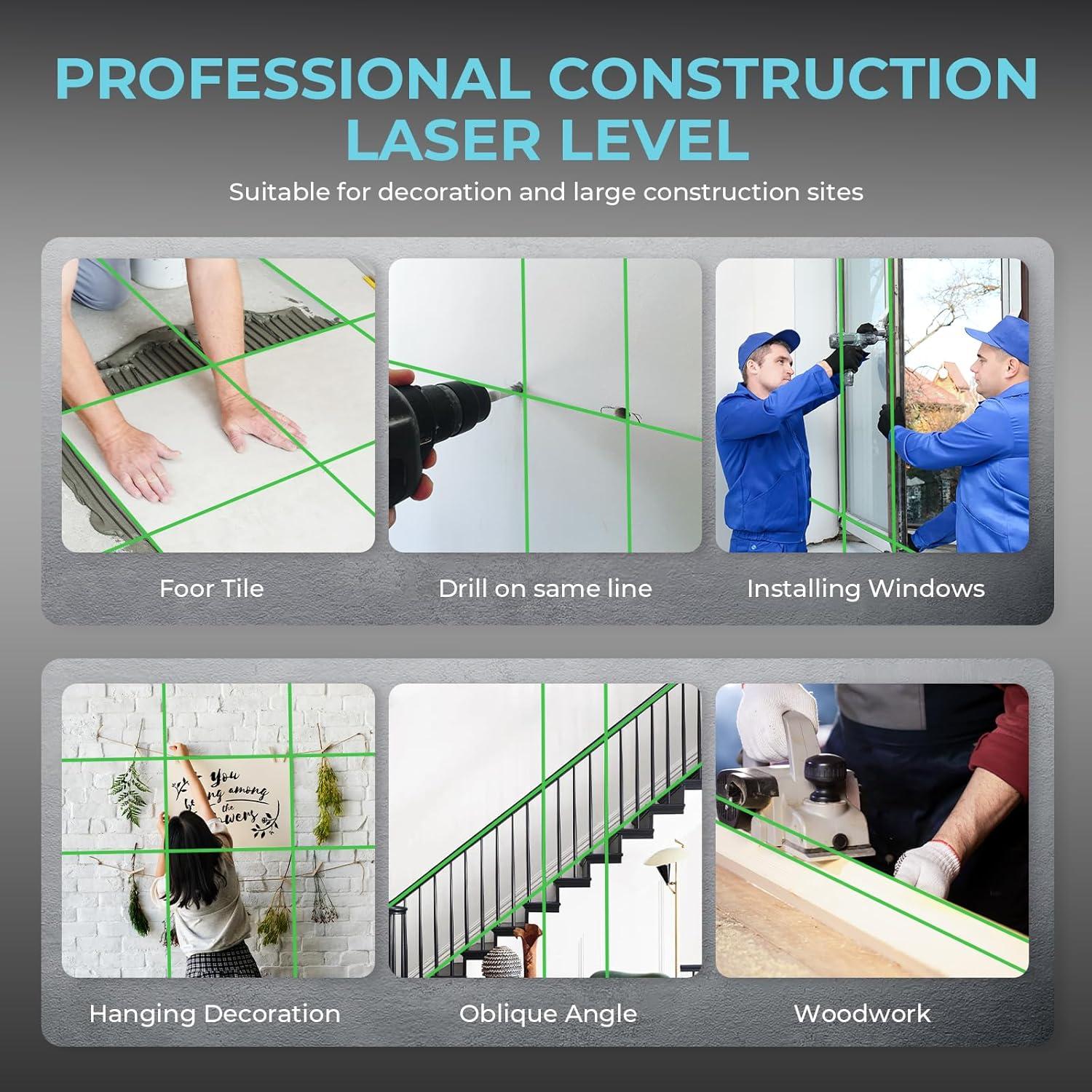 Nivel láser 4D auto nivelante ZyQiu 16 líneas 360° verde