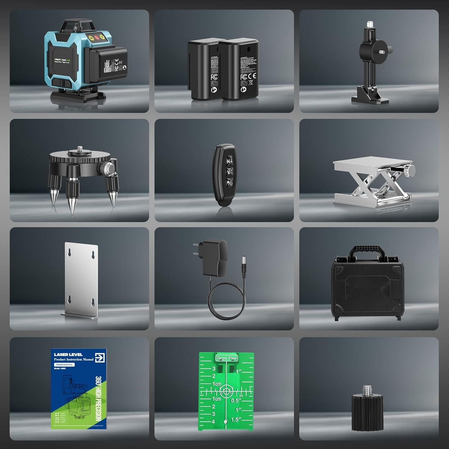 Nivel láser 4D auto nivelante ZyQiu 16 líneas 360° verde