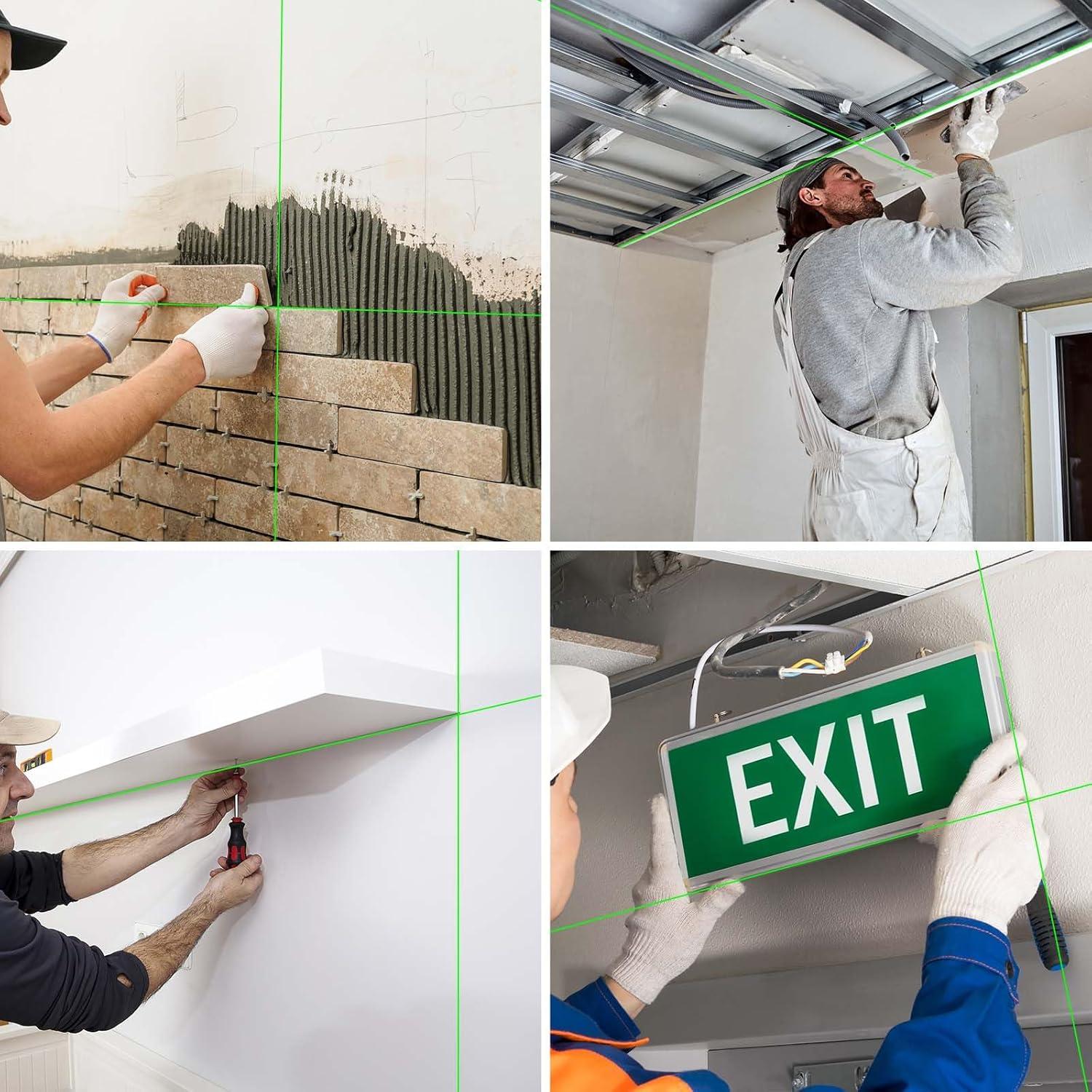 Nivel láser verde 4D Towaytek FQT-16 con 16 líneas y batería