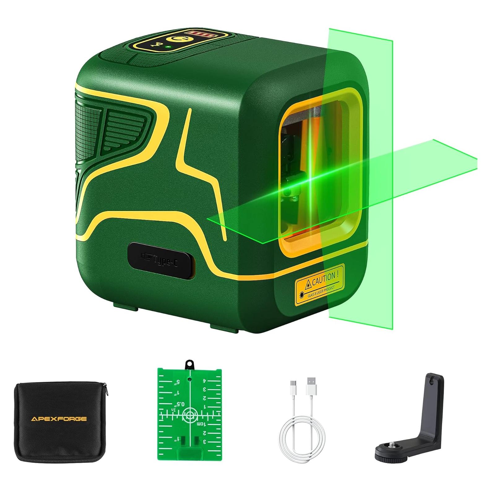 Nivel Láser Cruzado APEXFORGE X1C Verde 30.48m Autonivelante