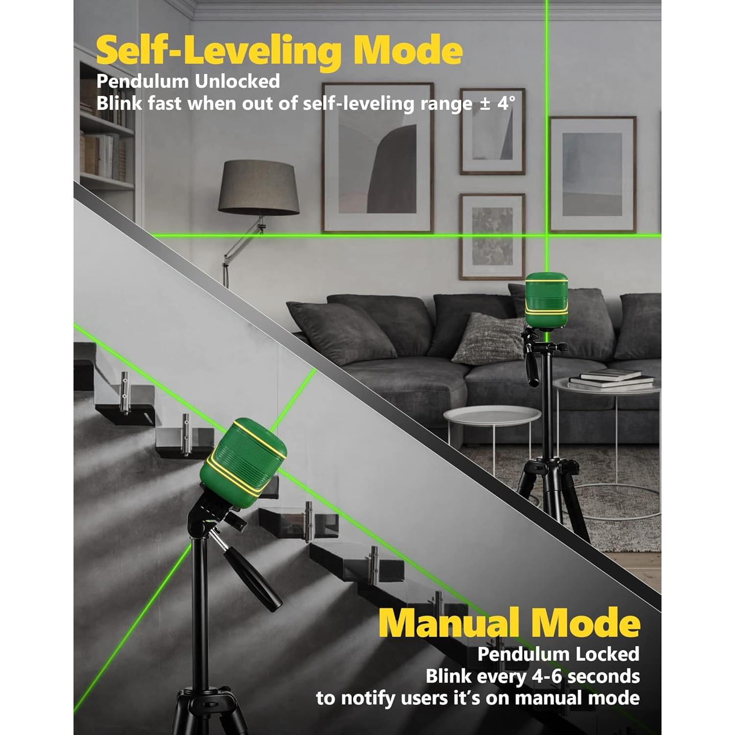 Nivel Láser Cruzado APEXFORGE X1C Verde 30.48m Autonivelante