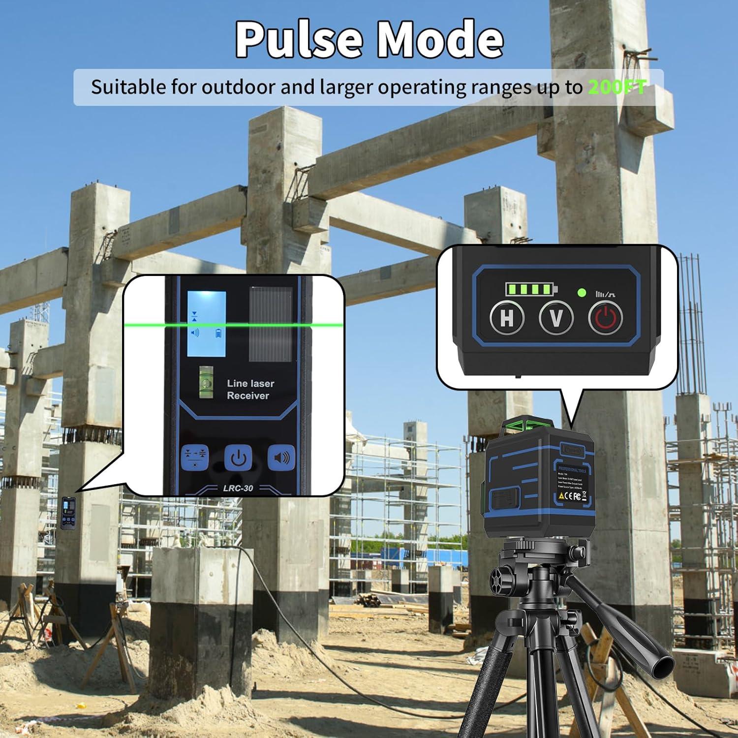 Nivel Láser 360° Autonivelante APOWER con Soporte Magnético