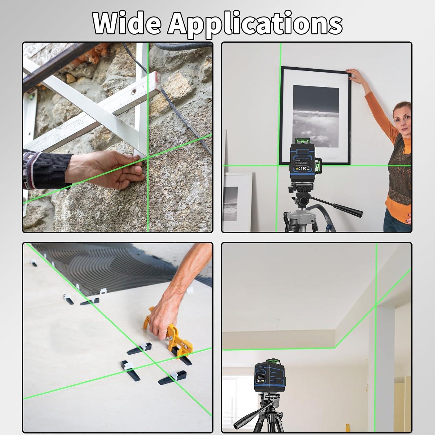 Nivel Láser 360° Autonivelante APOWER con Soporte Magnético