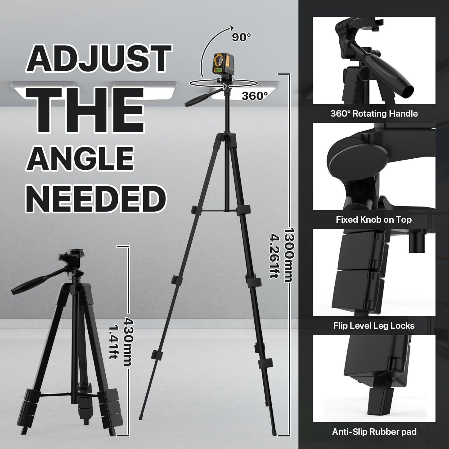 Nivel láser autorregulable DegLasers DX-A2G 30m con trípode