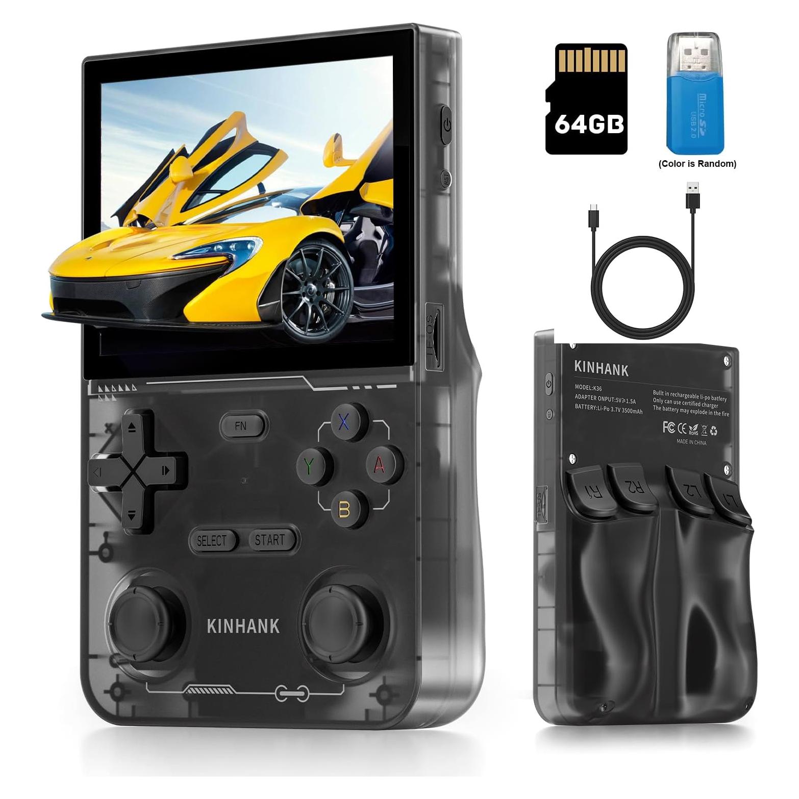 Consola de Juegos Portátil Kinhank K36 9000 Juegos 64GB IPS