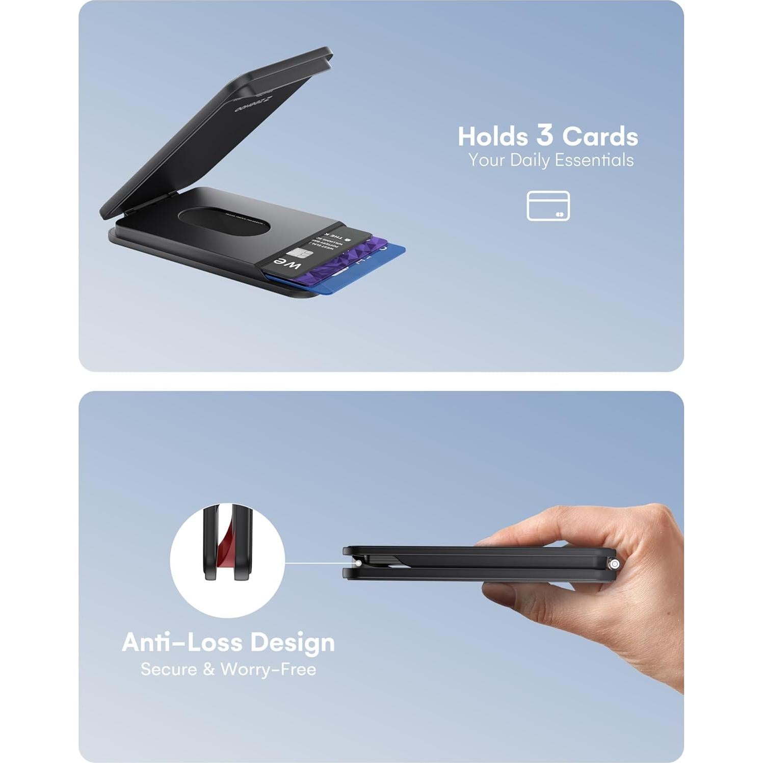 Cartera Magnética ZEEHOO para iPhone 16/15/14/13/12 - Soporte Ajustable Negro