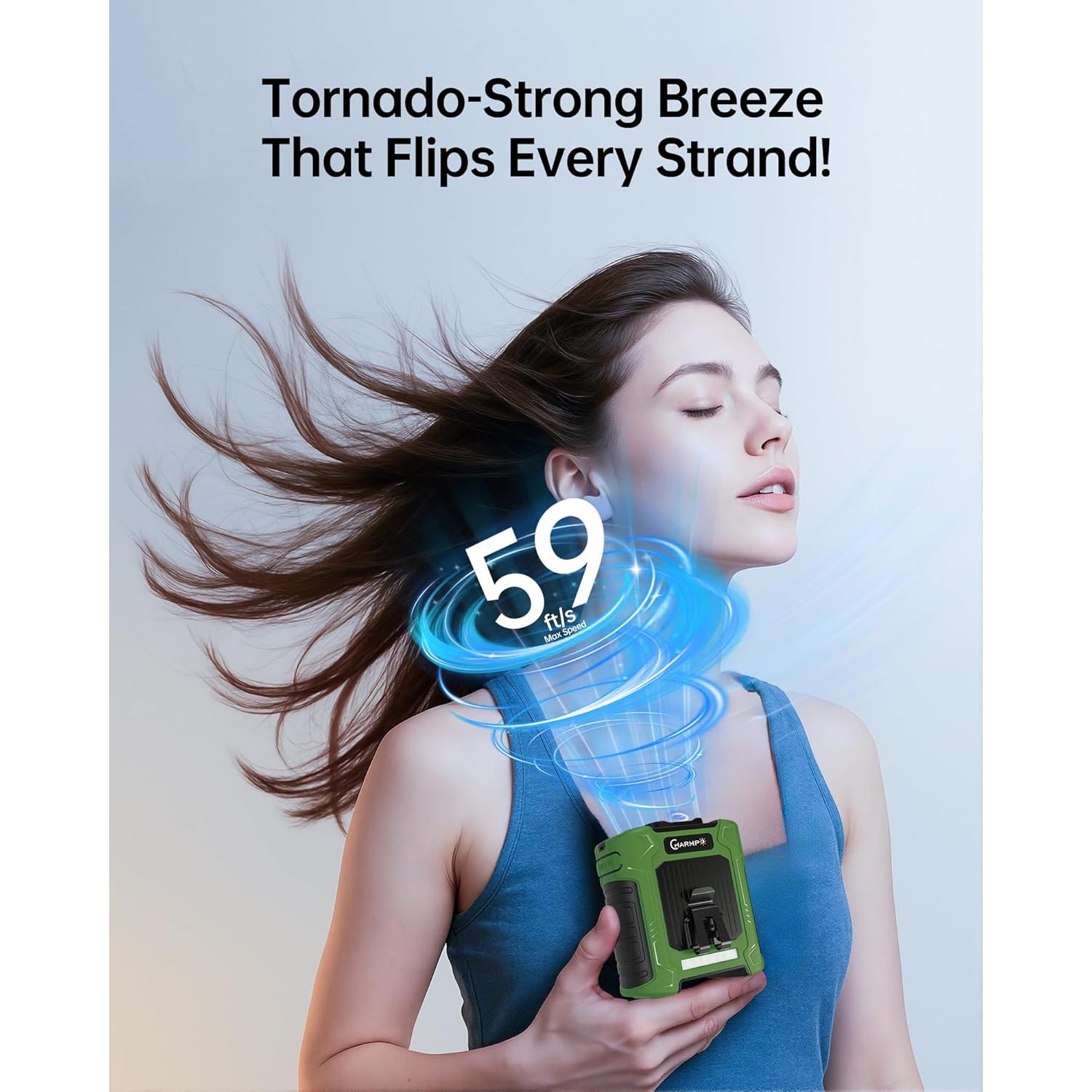 Ventilador de Cintura Portátil CHARMP GY009 10000mAh 35H 6 Velocidades