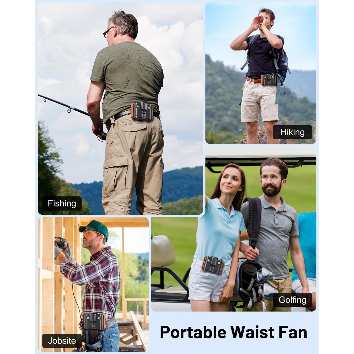 Ventilador Portátil BLAVOR PN-W50 4-en-1 con Bluetooth y Linterna