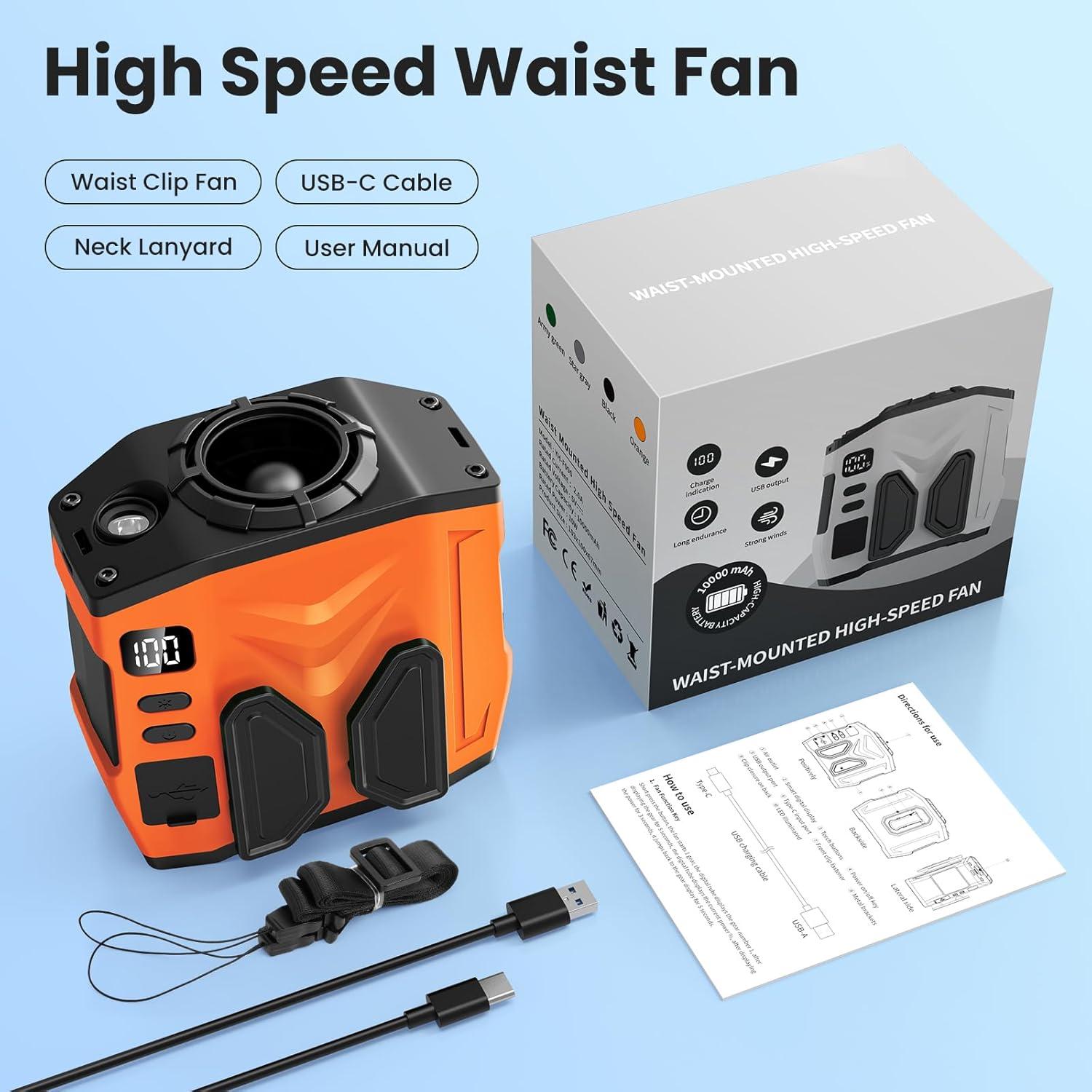 Ventilador Personal Portátil OCOHW 10000mAh 5 Velocidades