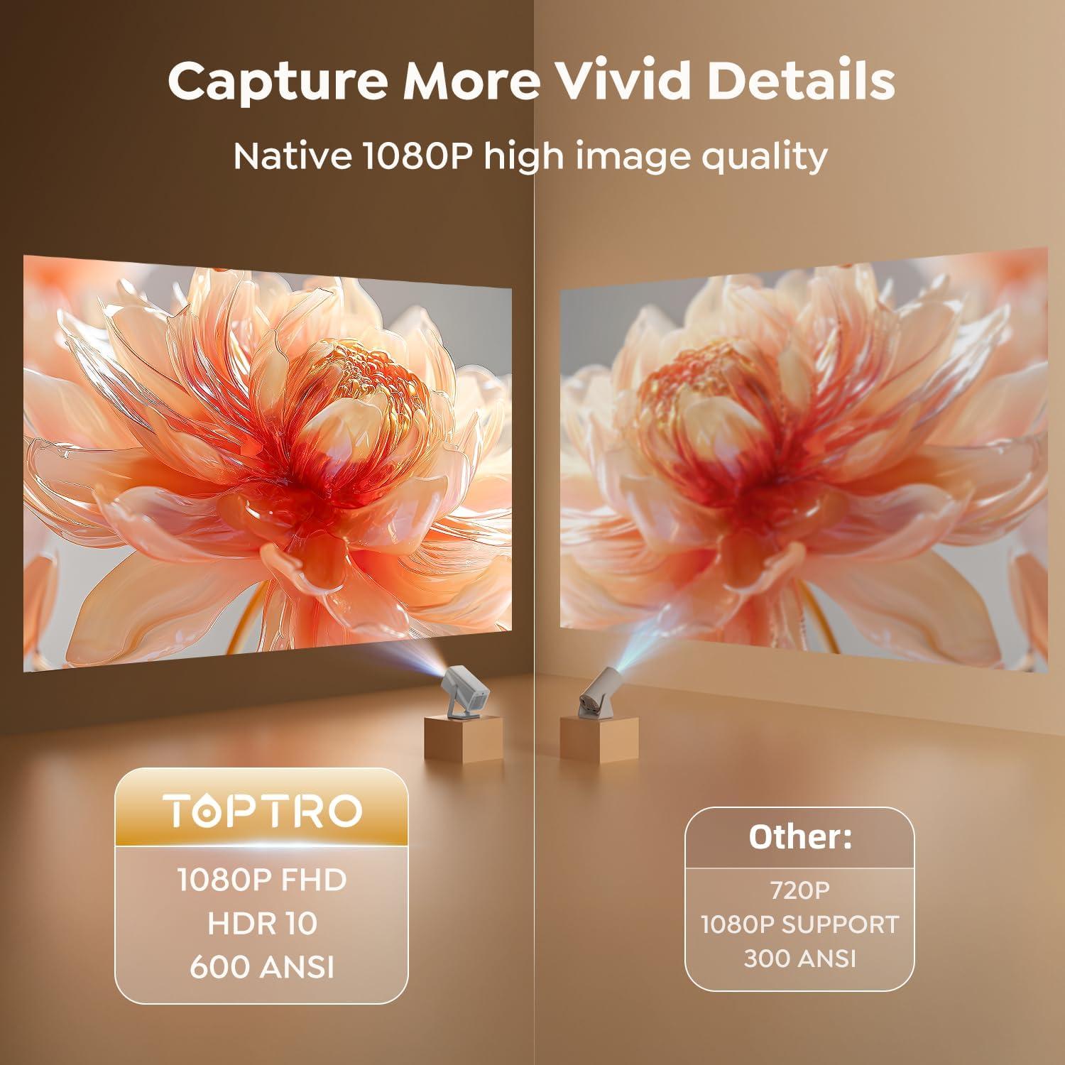 Proyector Inteligente TOPTRO TP1 4K WiFi 6 Bluetooth 5.2