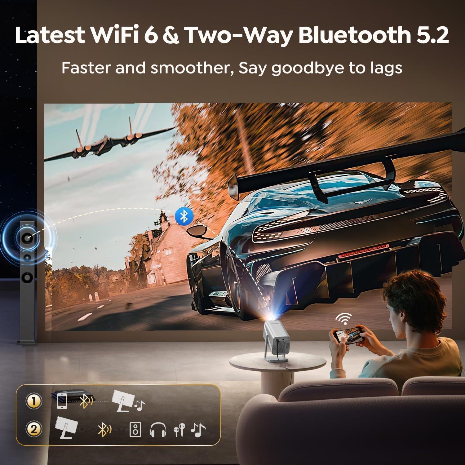Proyector Inteligente TOPTRO TP1 4K WiFi 6 Bluetooth 5.2