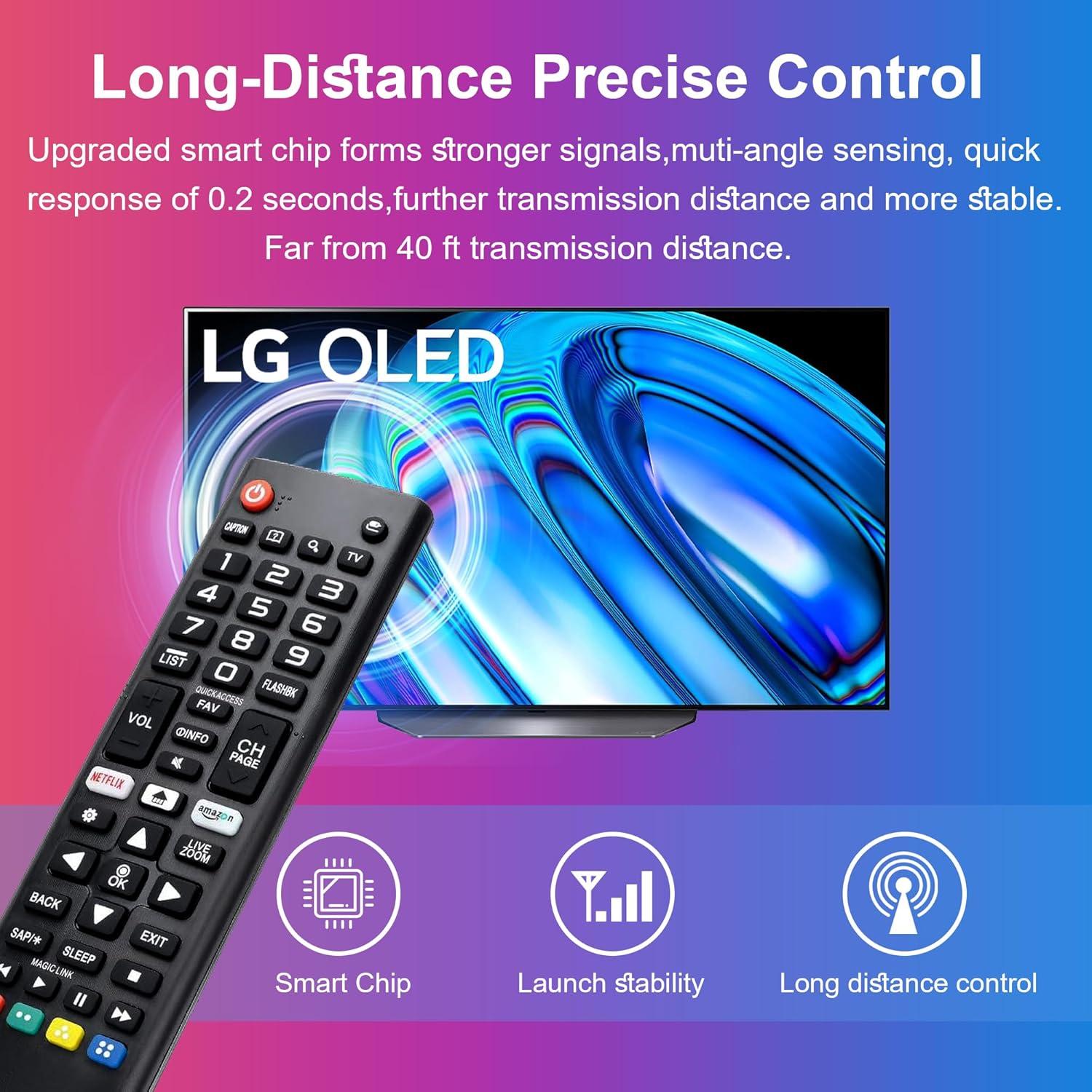 Replacement Remote Control for LG TV Remote AKB75095307 Universal for LG Smart TV Remote Compatible with All Models LCD LED OLED 3D HDTV Smart TVs with Netflix Prime Video Shortcut Buttons