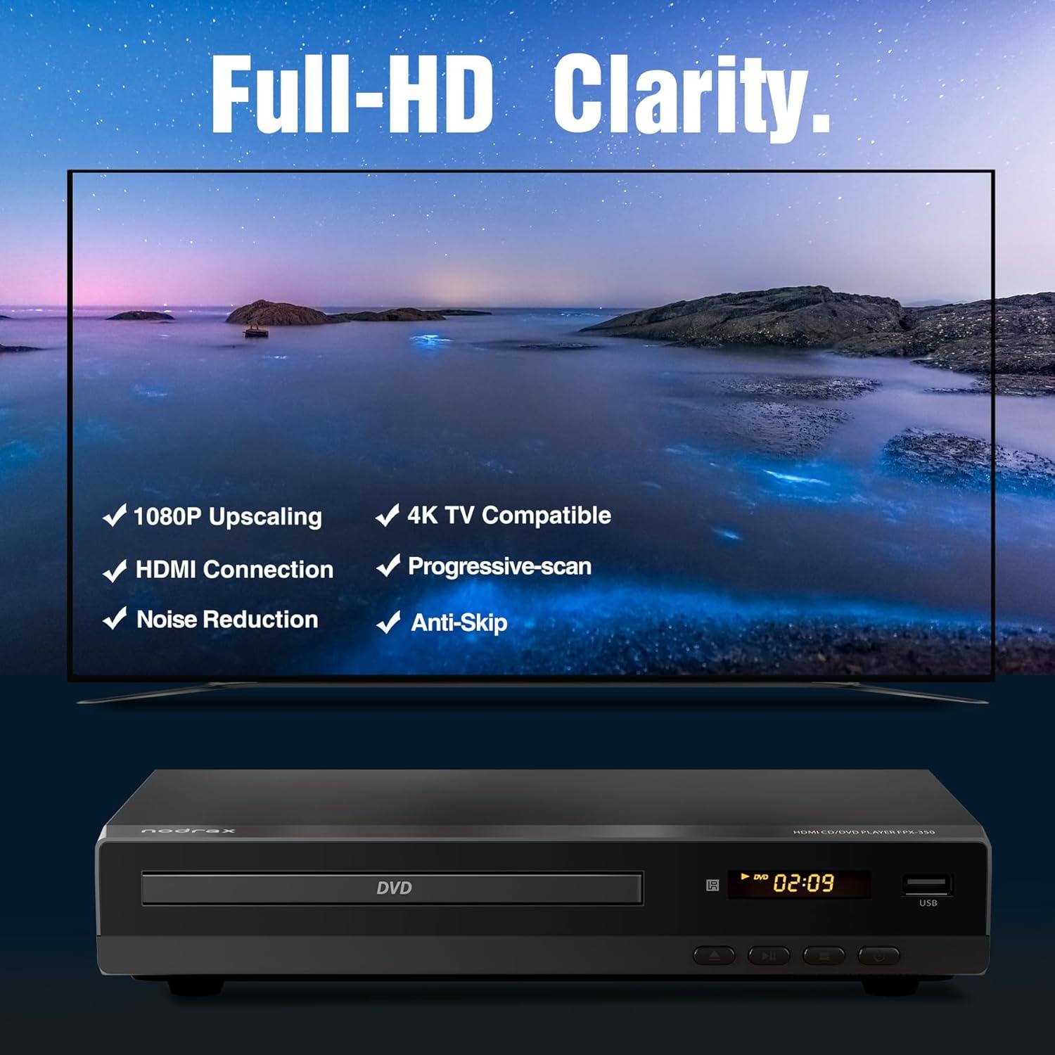 Reproductor de DVD Nodrax FPX-350 HDMI 1080p Multi-Formato
