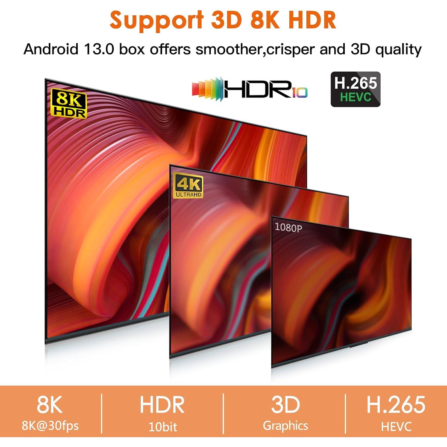 Caja Android TV 13.0 Upvivi PRO464 4GB RAM 64GB ROM 8K