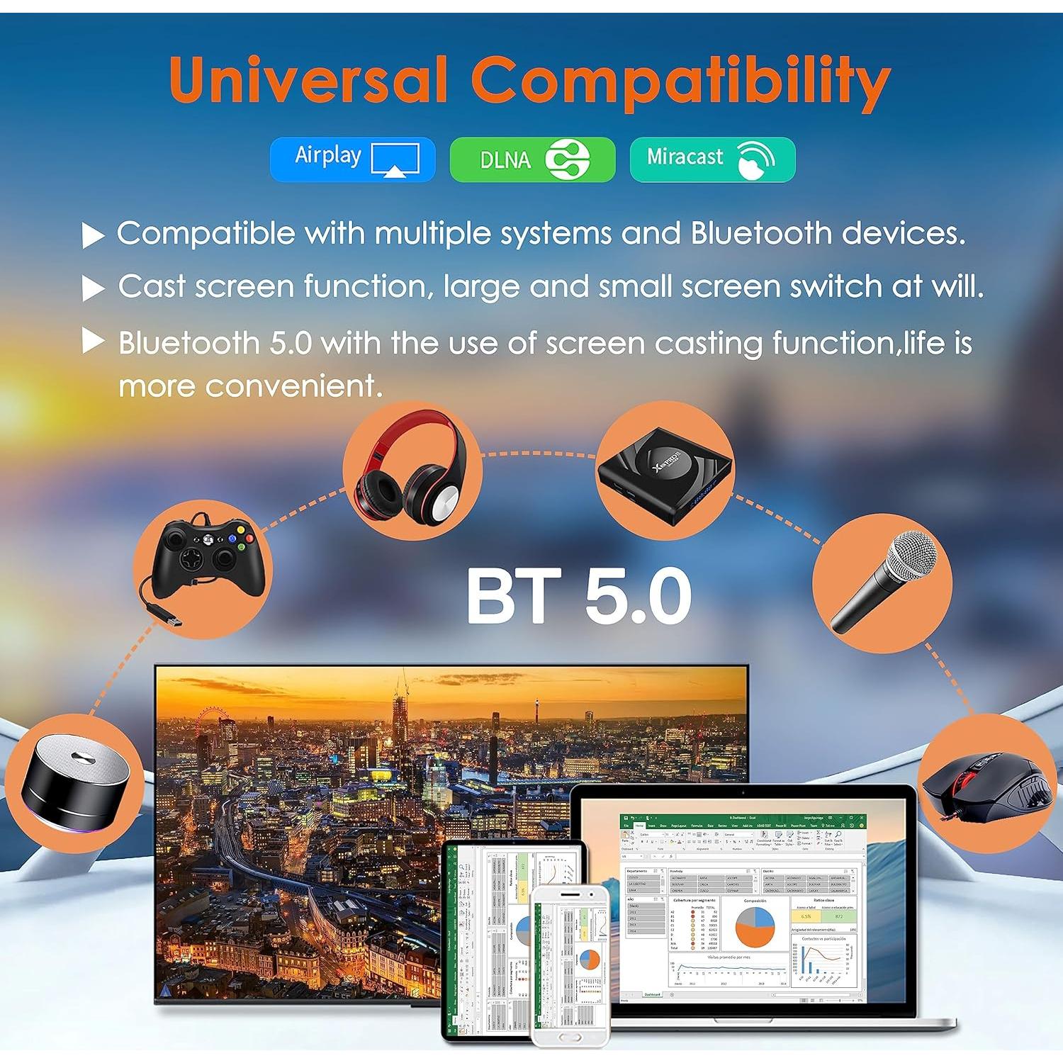 Caja Android TV 13.0 Upvivi PRO464 4GB RAM 64GB ROM 8K