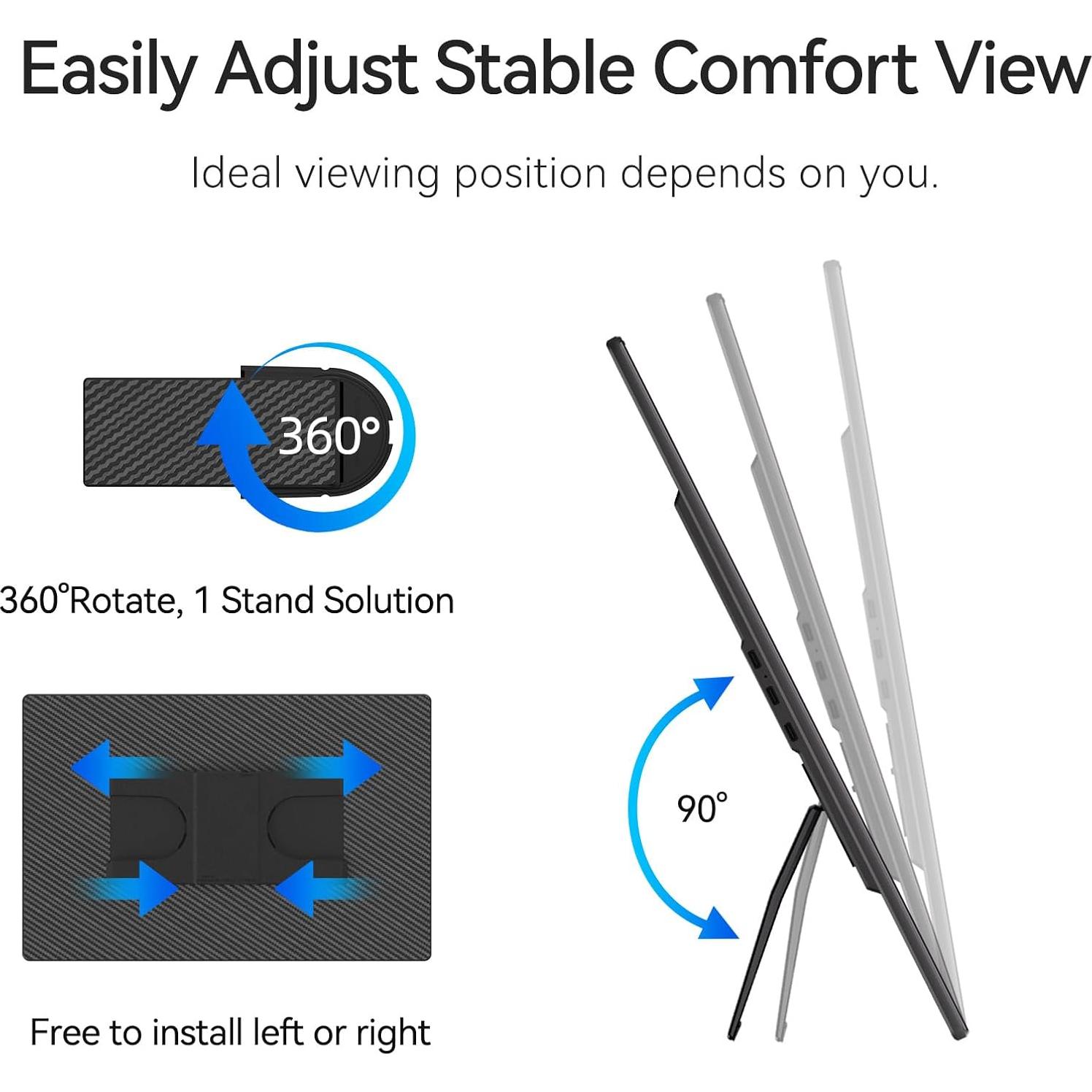 Monitor Portátil 16" DZVW FHD 1200P HDMI USB-C para Laptop