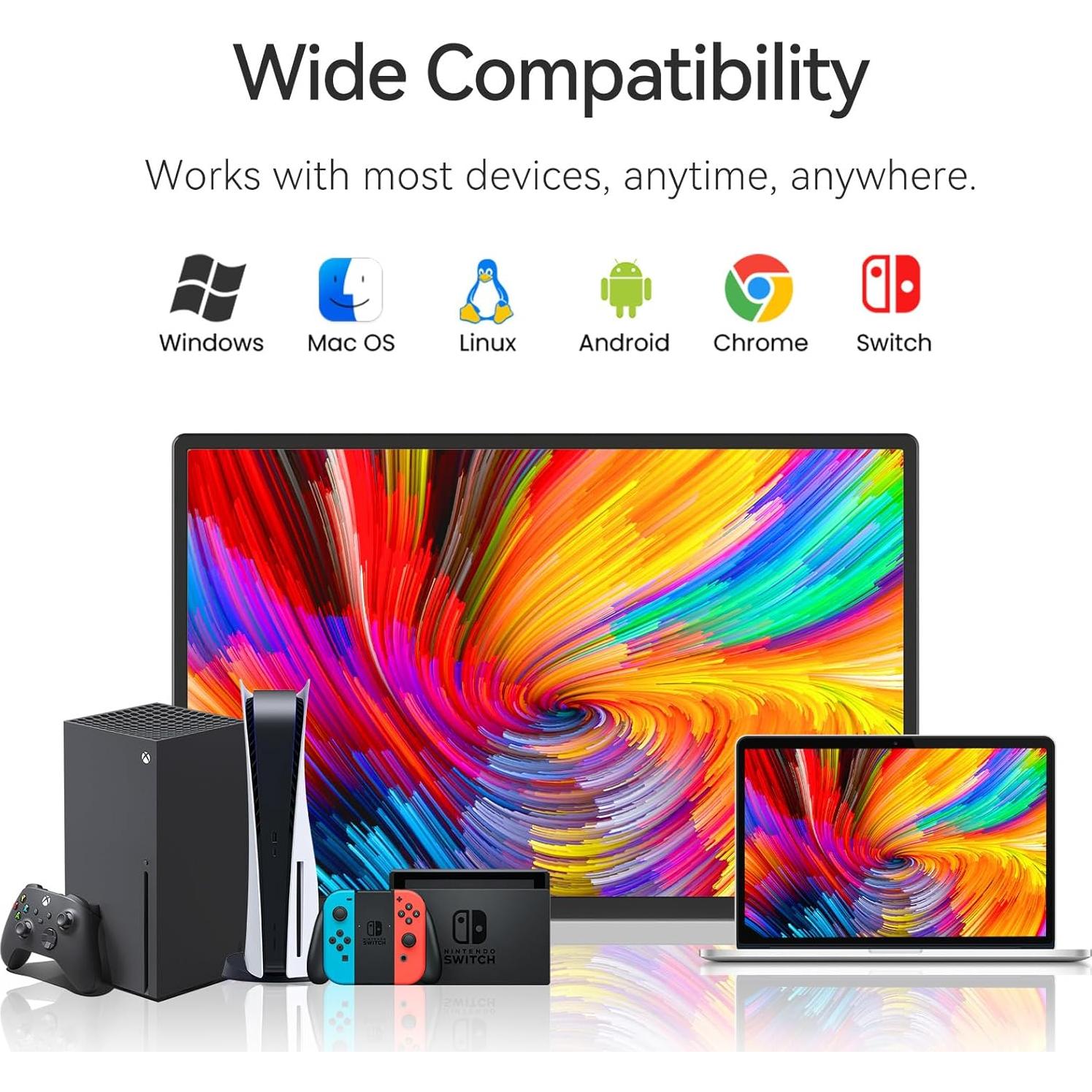 Monitor Portátil 16" DZVW FHD 1200P HDMI USB-C para Laptop