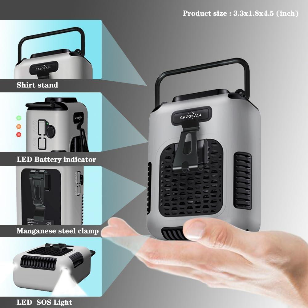 Ventilador Portátil CAZOKASI G60 Clip de Cintura 6000mAh