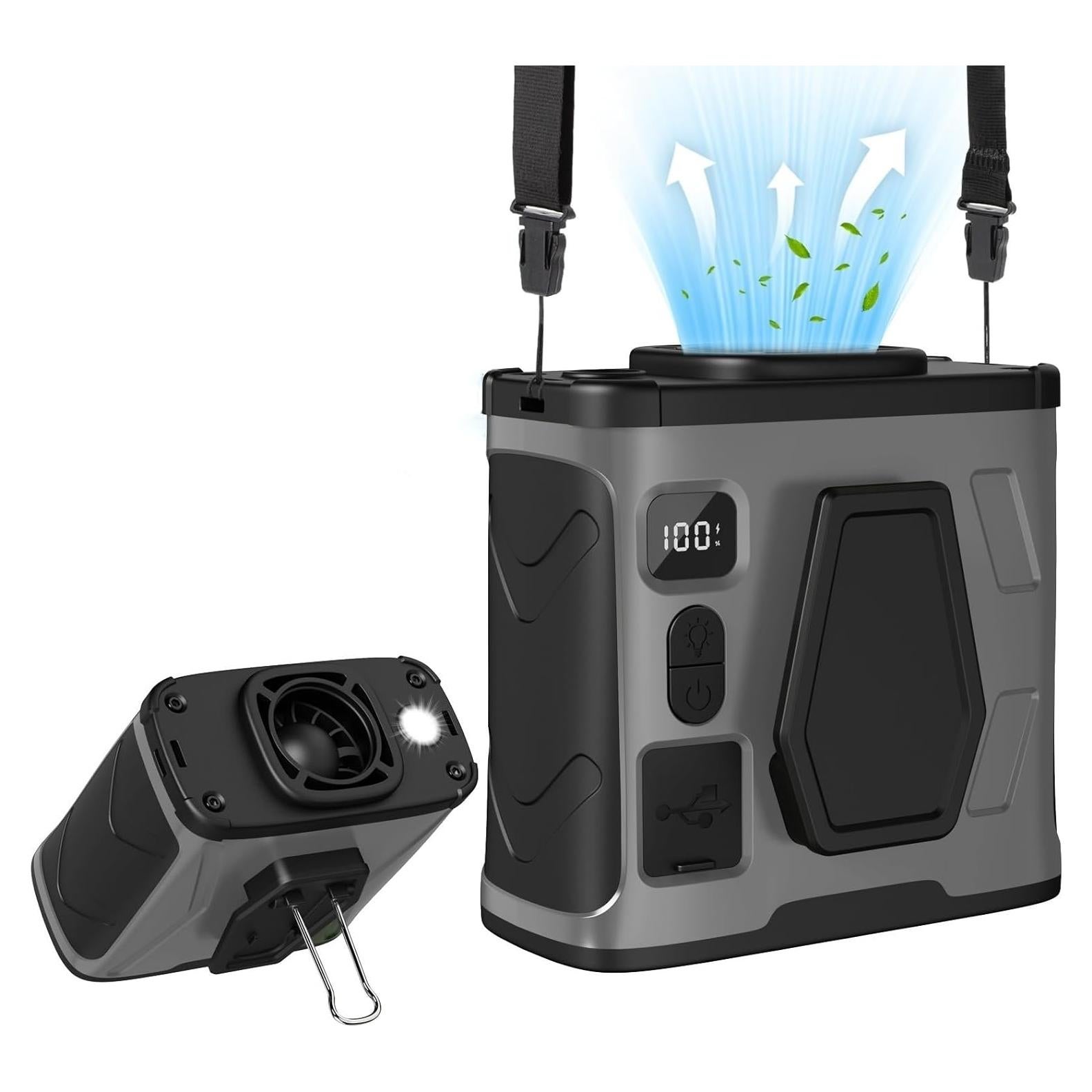 Ventilador Portátil Clip On CAMPERFECT 10000mAh 5 Velocidades