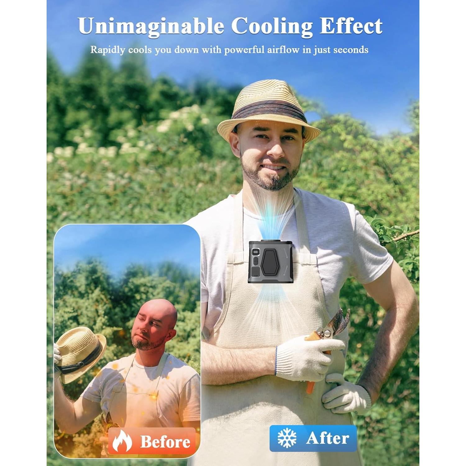 Ventilador Portátil Clip On CAMPERFECT 10000mAh 5 Velocidades