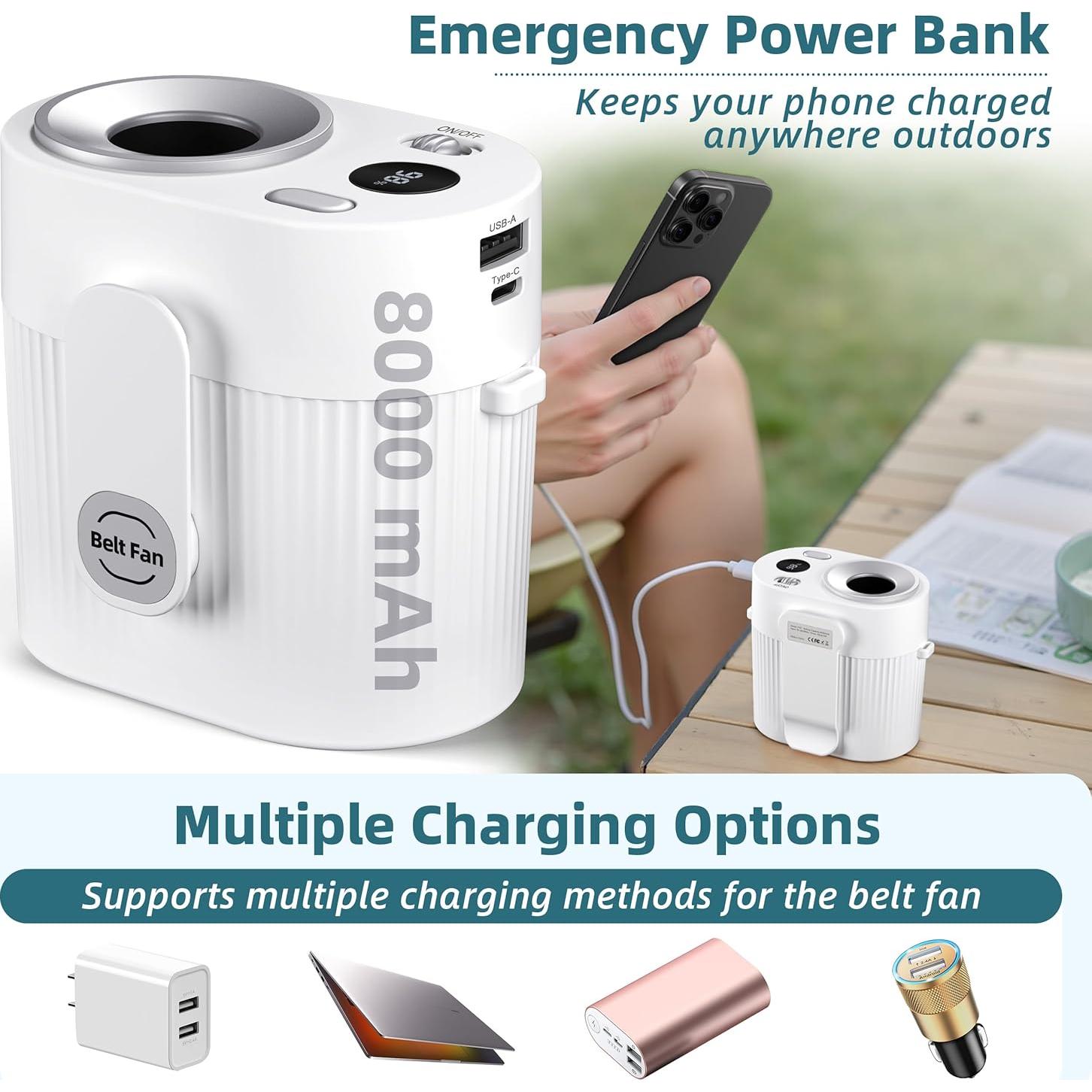 Ventilador de Cintura Portátil CIVPOWER 8000mAh 5 Velocidades