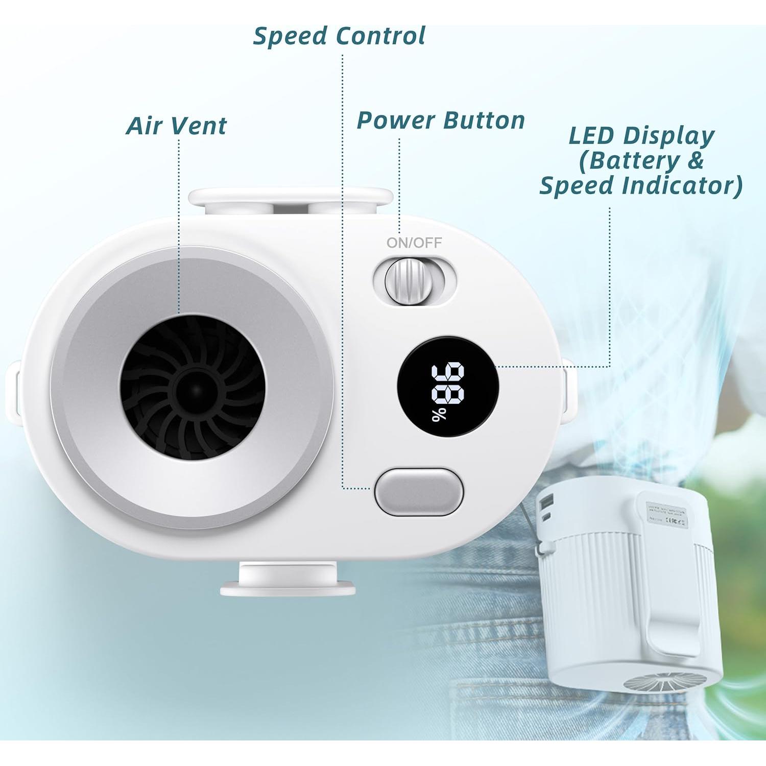 Ventilador de Cintura Portátil CIVPOWER 8000mAh 5 Velocidades